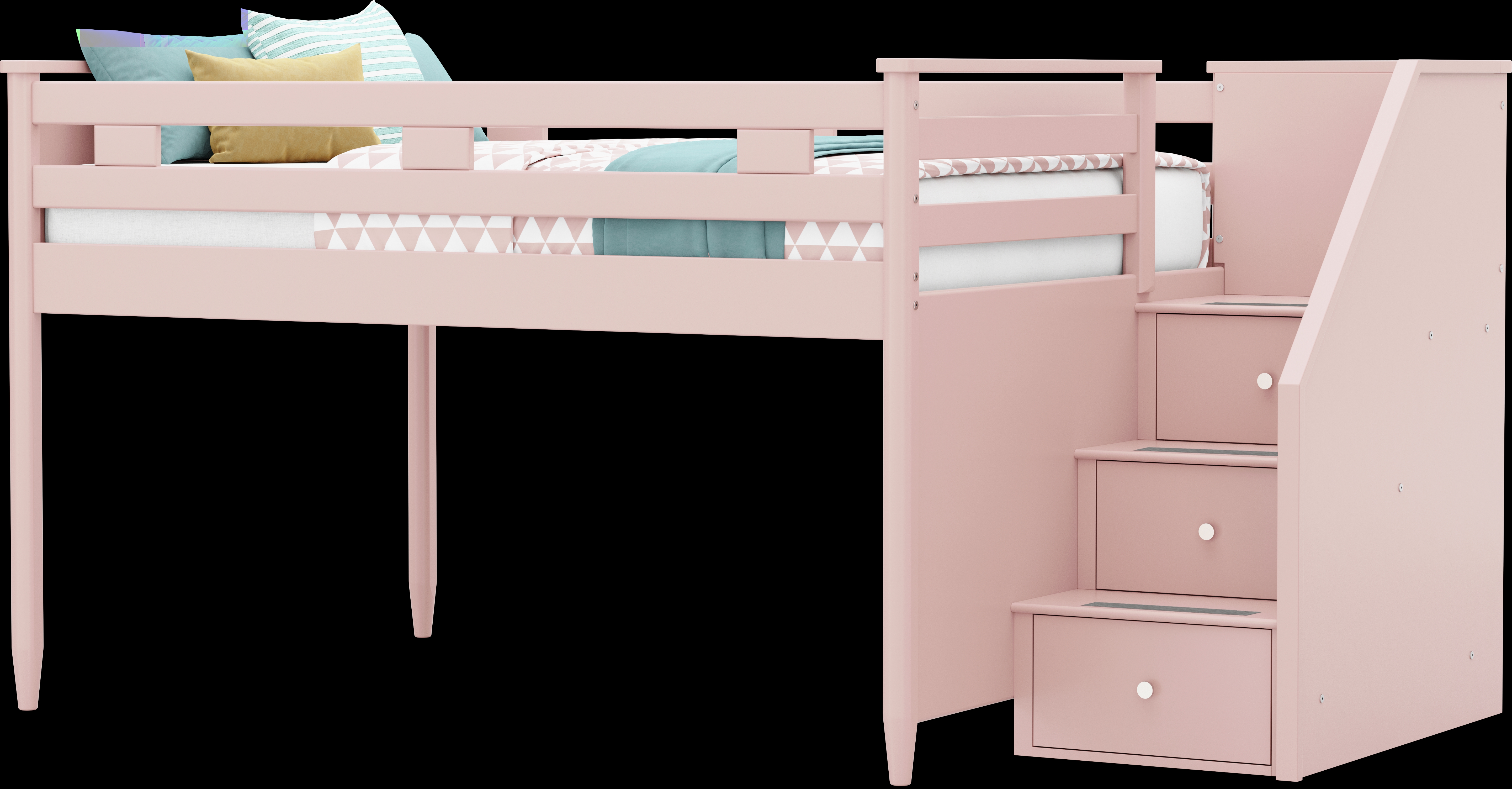 Kids Modern Colors Pink Full Step Loft - Thumbnail - Image 1