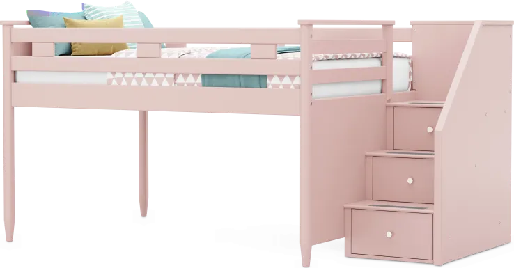 Kids Modern Colors Pink Full Step Loft
