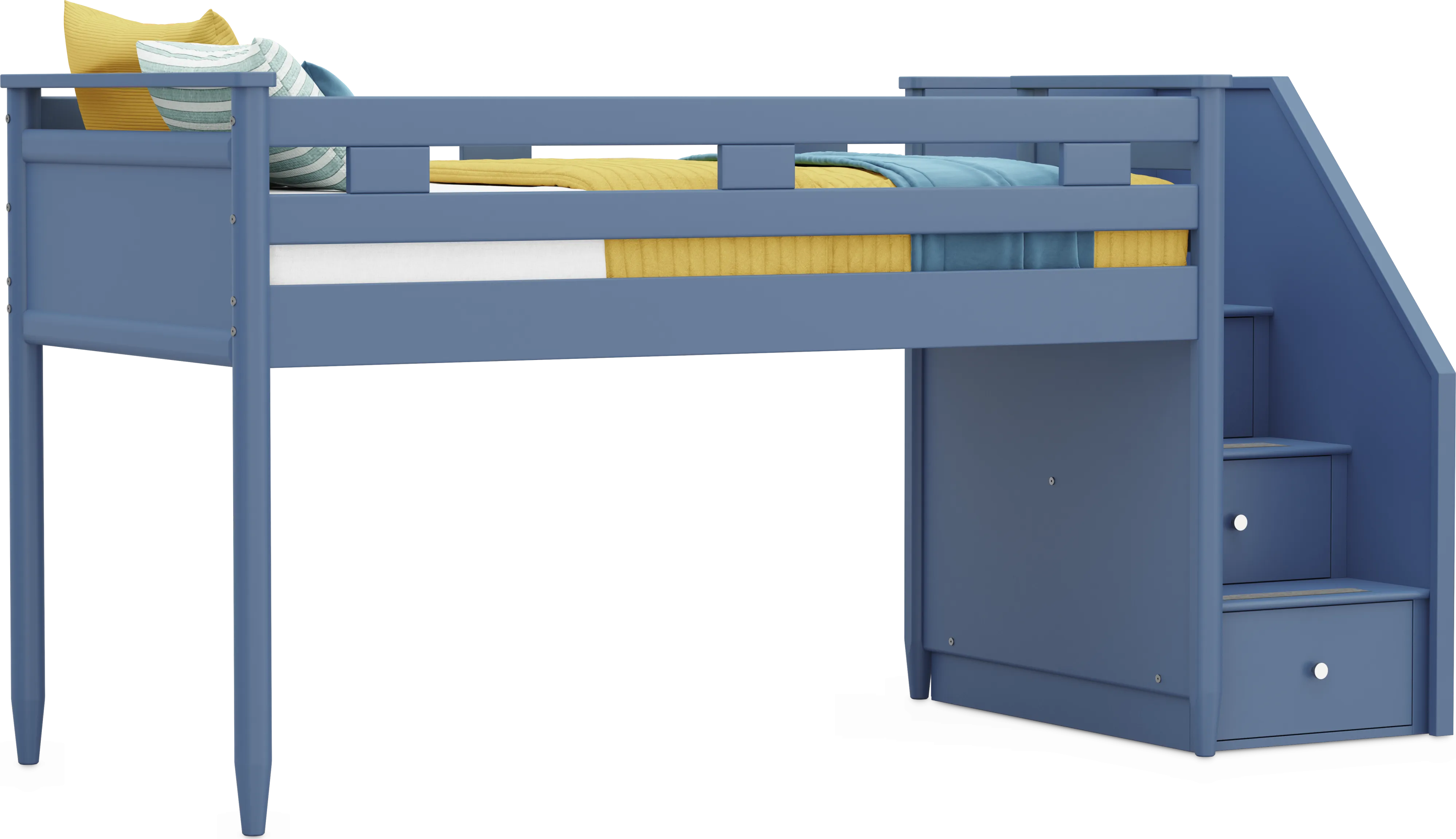 Kids Modern Colors Slate Blue Twin Step Loft - Thumbnail - Image 1