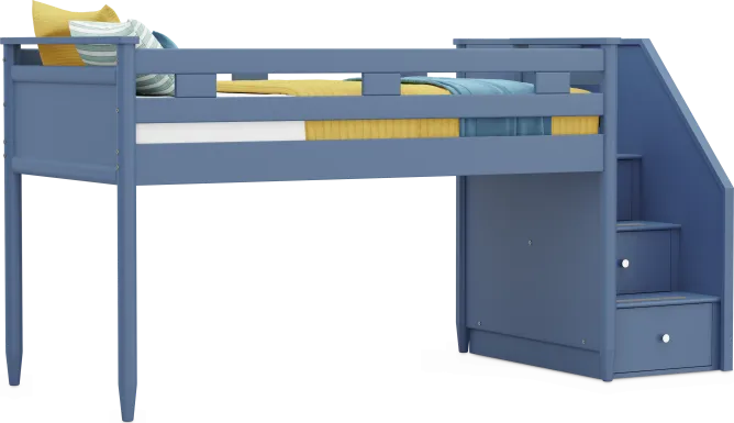 Kids Modern Colors Slate Blue Twin Step Loft