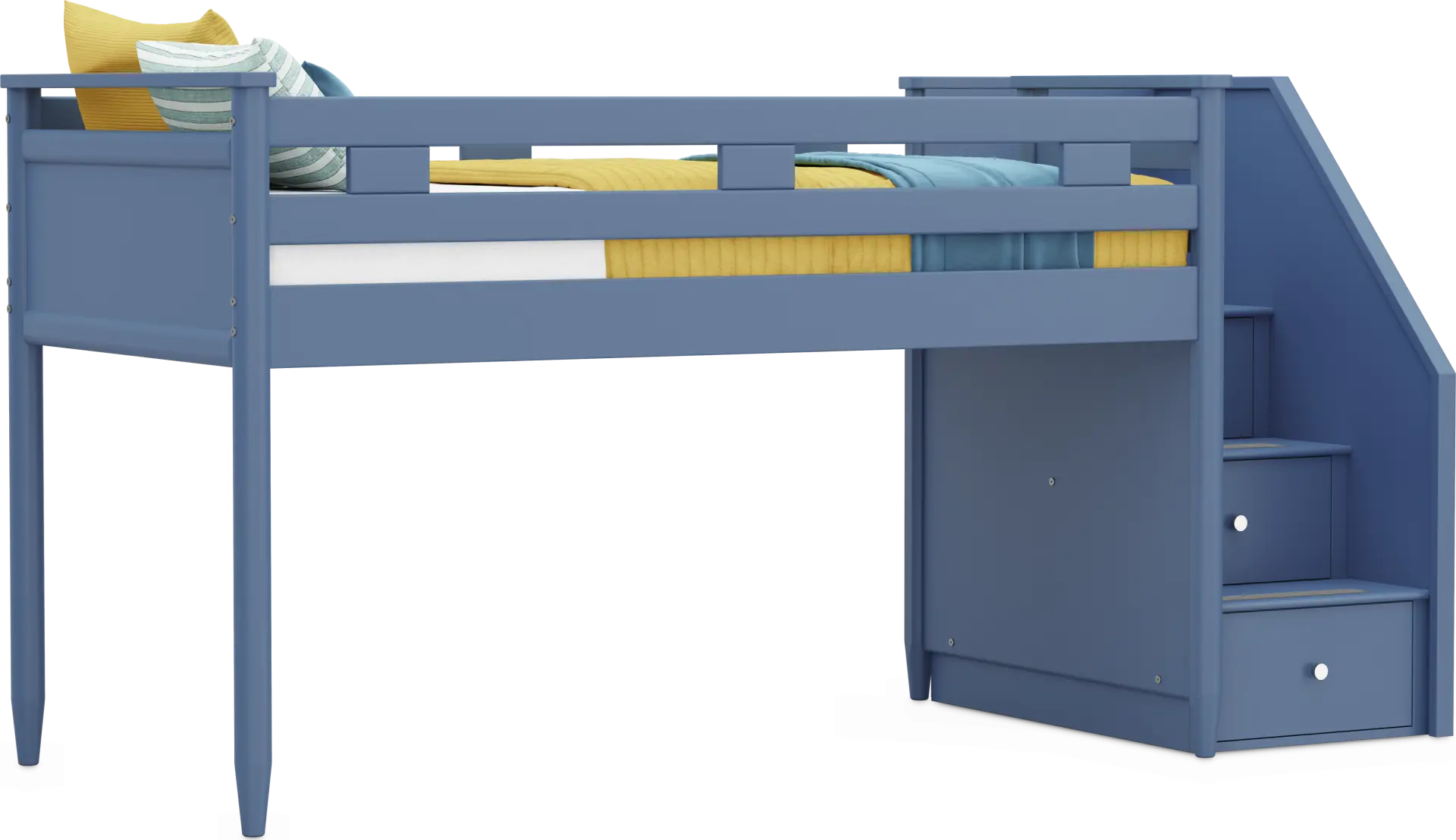 Kids Modern Colors Slate Blue Twin Step Loft