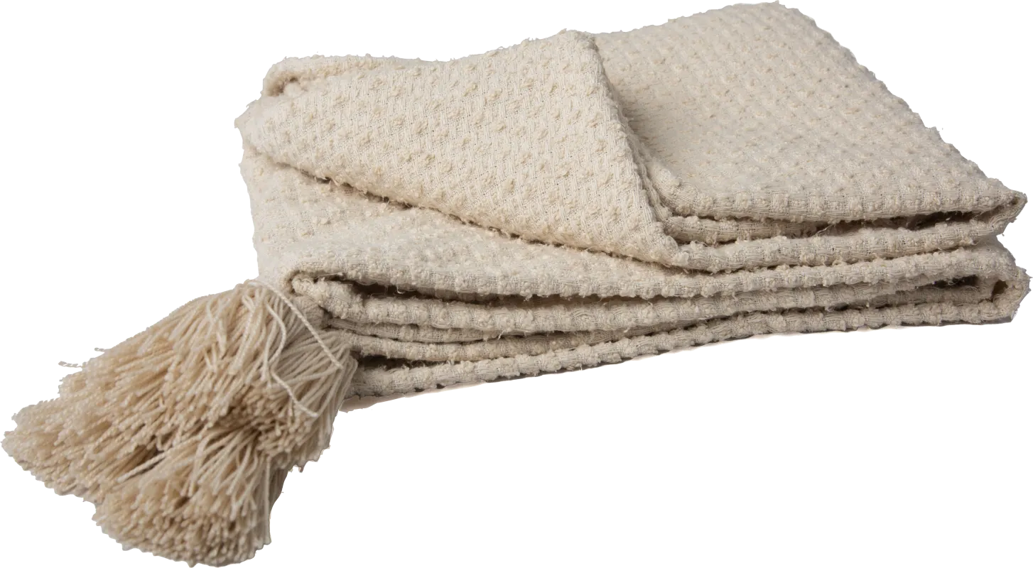 Tormi Cream Indoor/Outdoor Throw Blanket