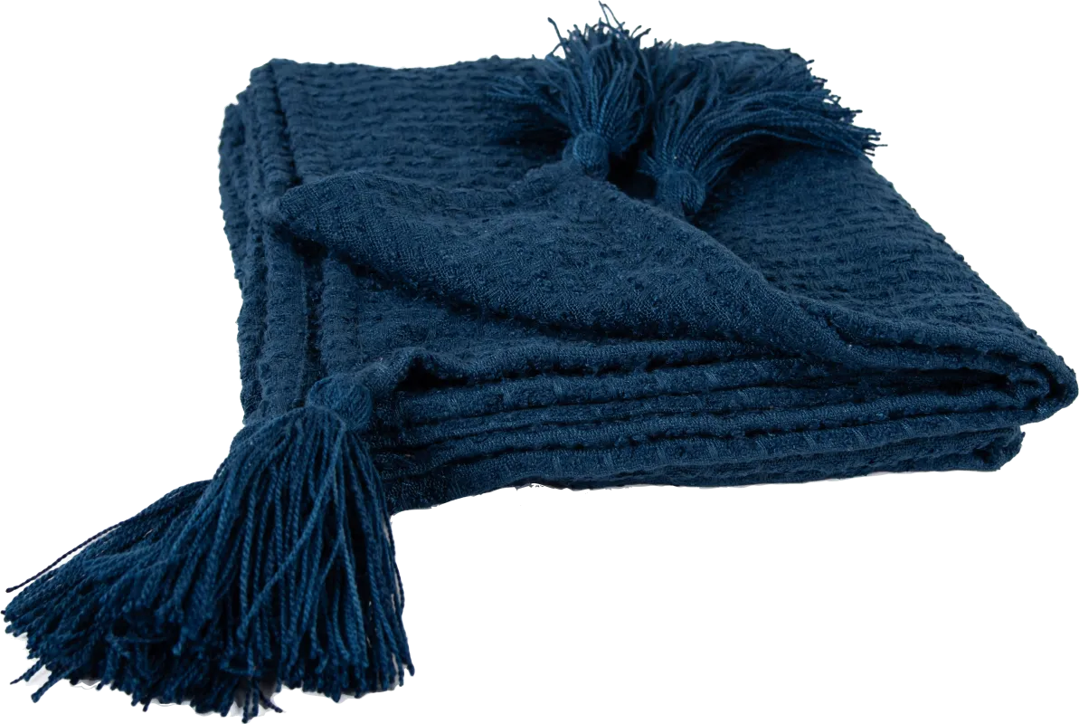 Tormi Navy Indoor/Outdoor Throw Blanket