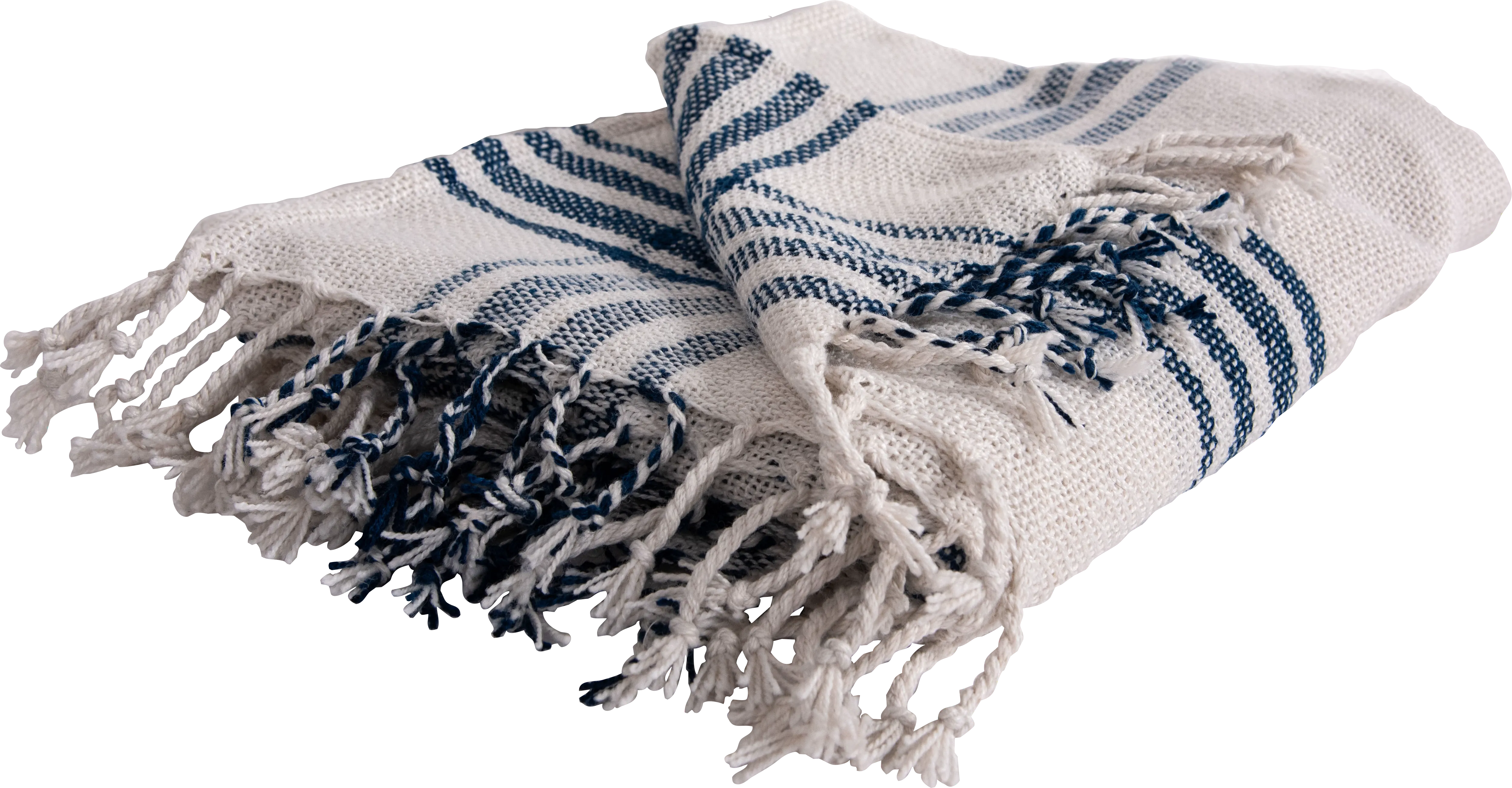 Erlend Navy Indoor/Outdoor Throw Blanket - Thumbnail - Image 1