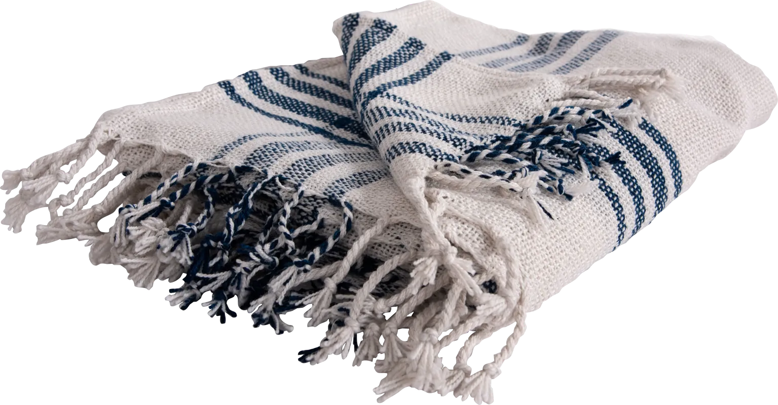 Erlend Navy Indoor/Outdoor Throw Blanket