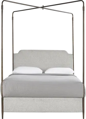 Amelia Point Bronze Queen Canopy Upholstered Bed