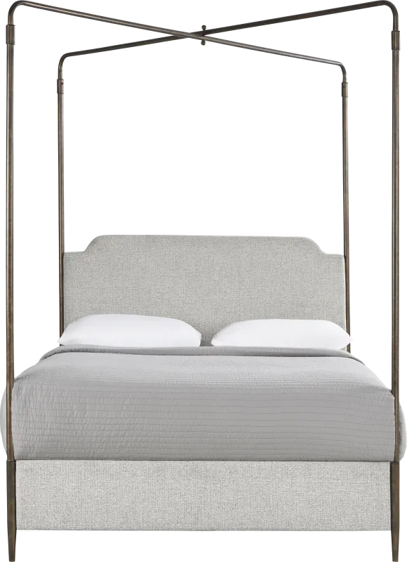 Amelia Point Bronze Queen Canopy Upholstered Bed