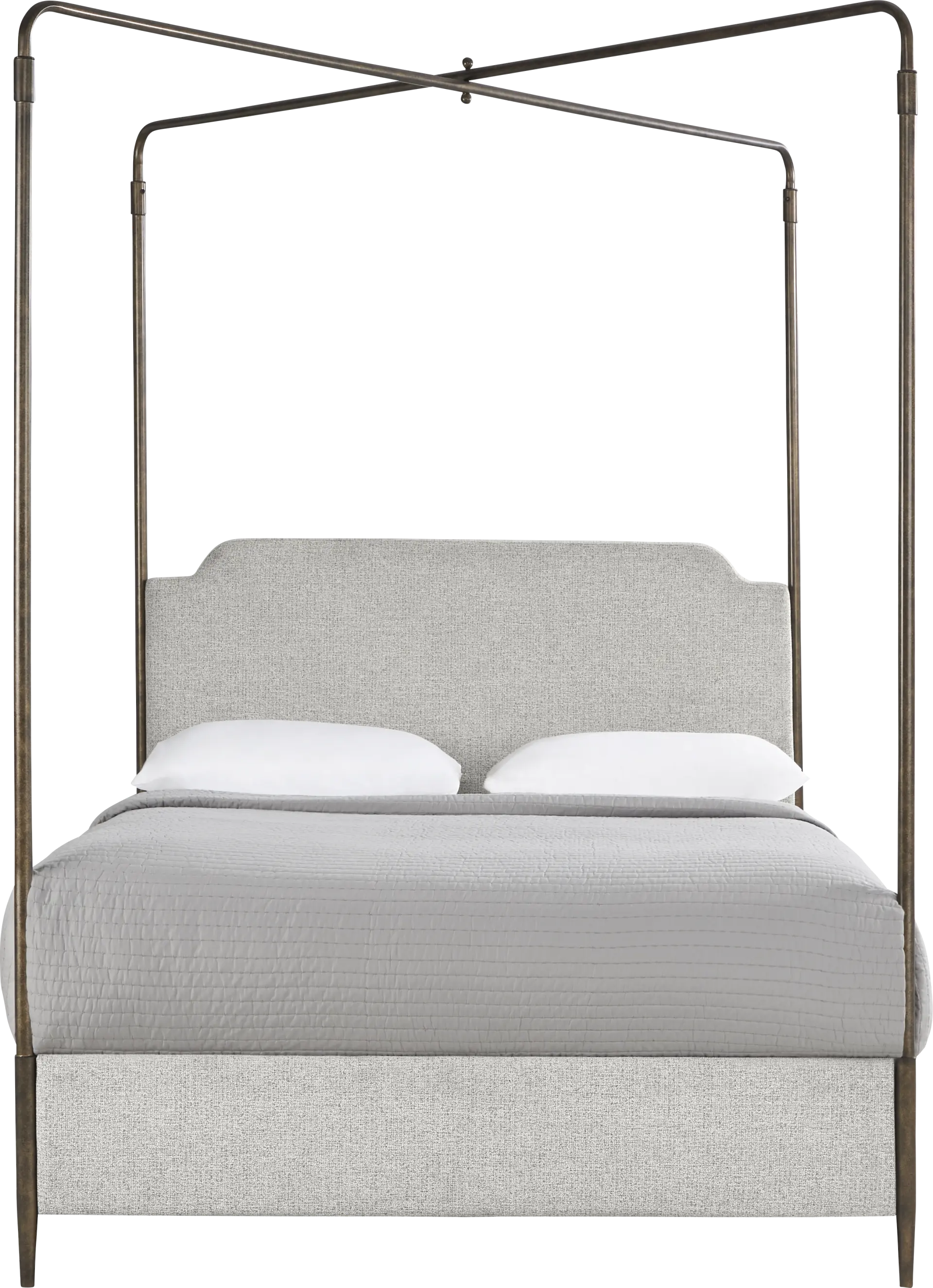 Amelia Point Bronze Queen Canopy Upholstered Bed