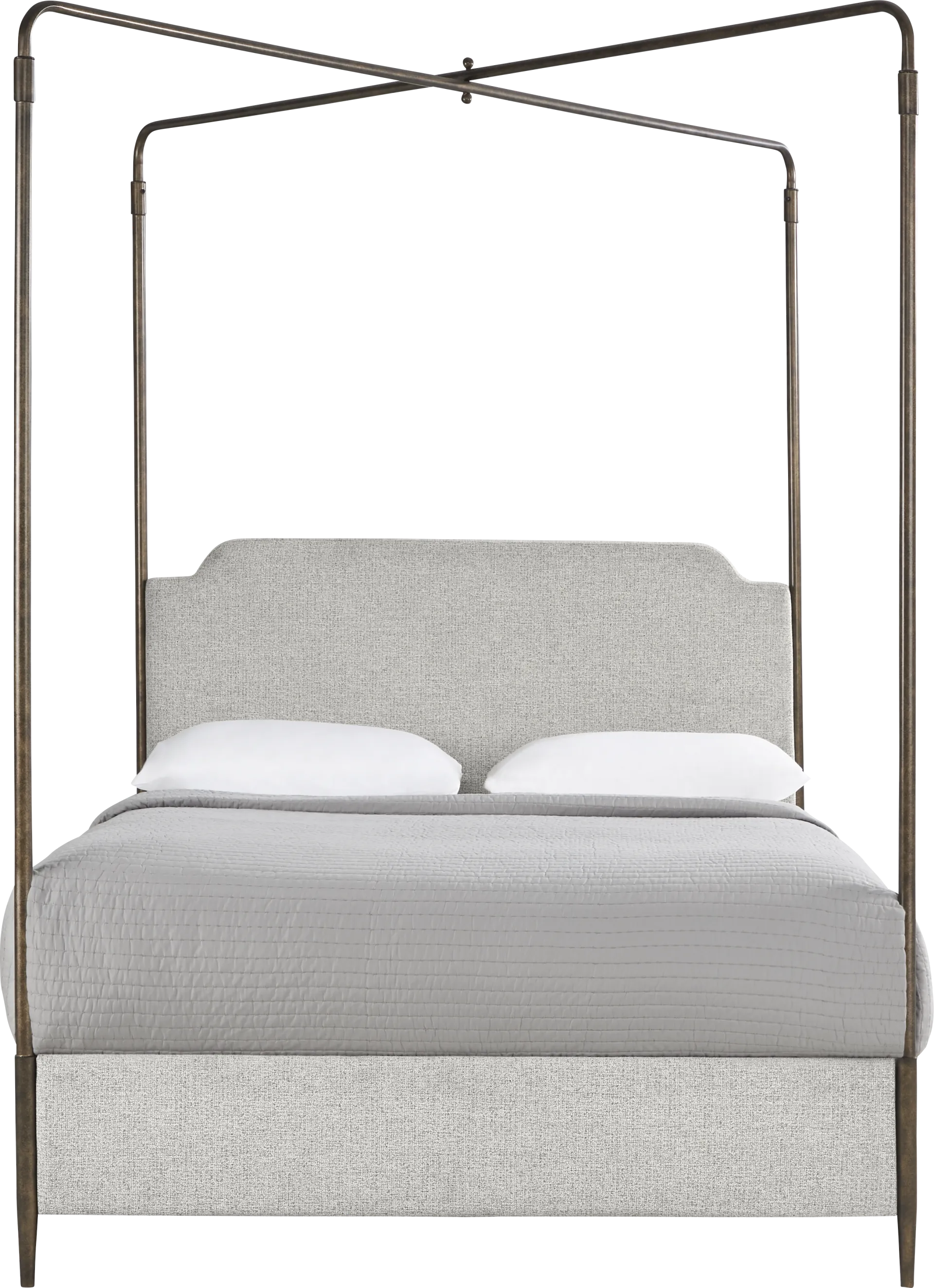 Amelia Point Bronze Queen Canopy Upholstered Bed - Image 1