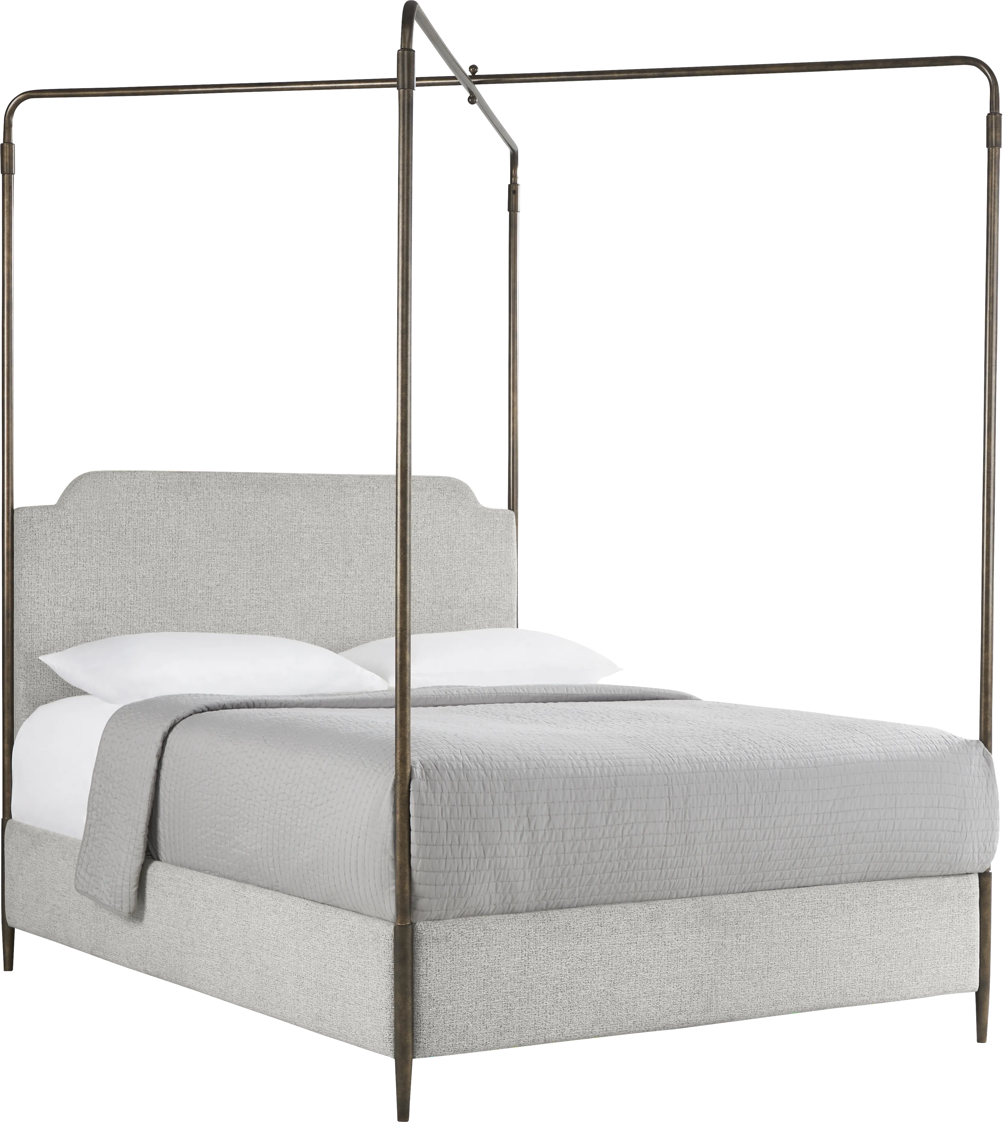 Amelia Point Bronze Queen Canopy Upholstered Bed - Image 1
