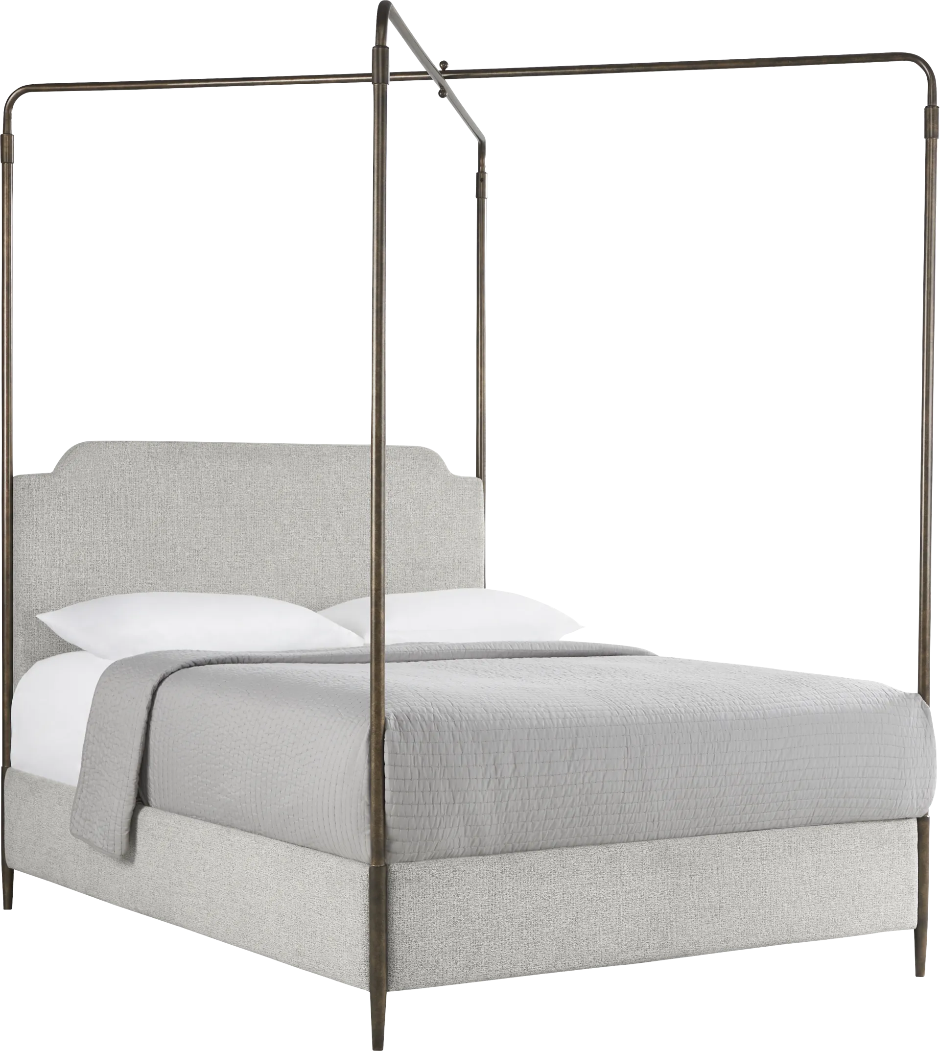 Amelia Point Bronze Queen Canopy Upholstered Bed - Image 1