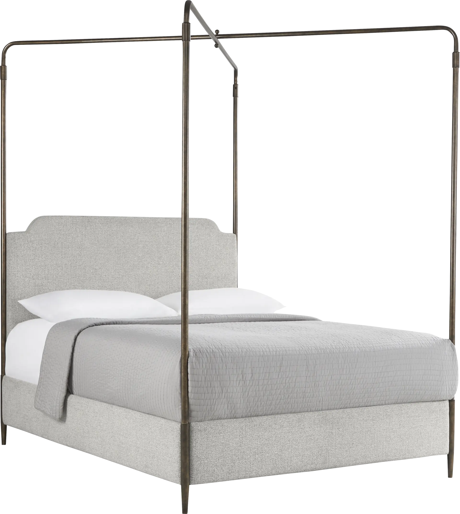 Amelia Point Bronze Queen Canopy Upholstered Bed