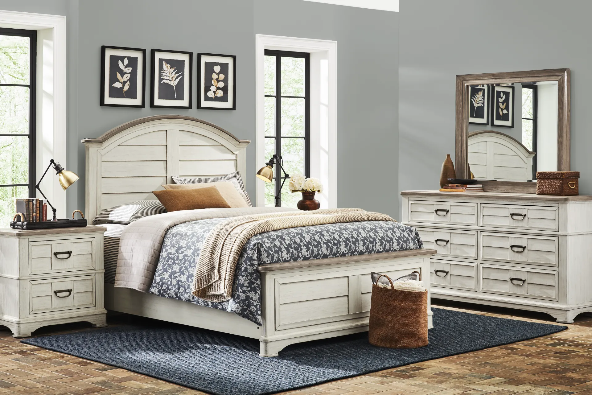 Edisto Bay White 3 Pc Queen Panel Bed - Image 1