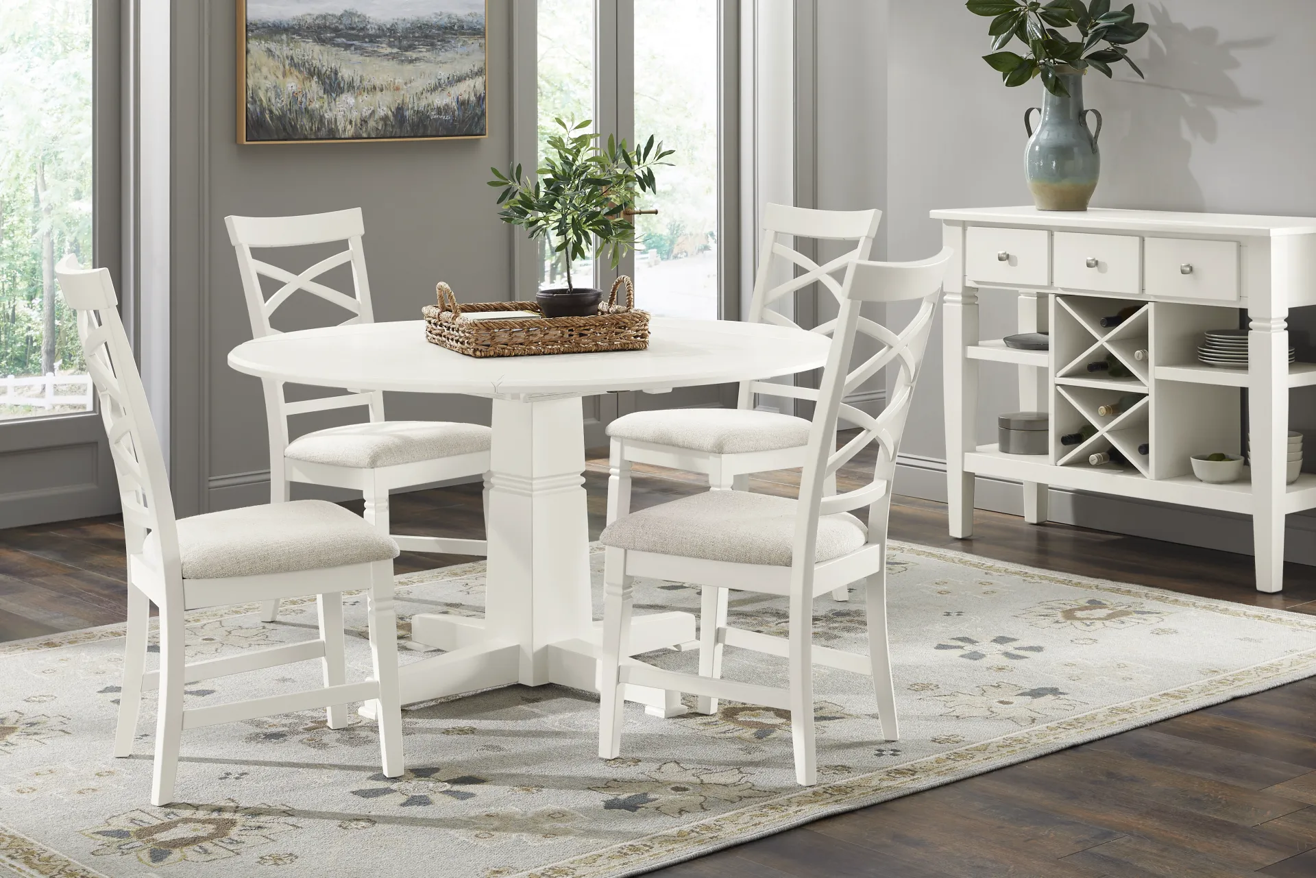 Winslow White Round Dining Table - Image 1
