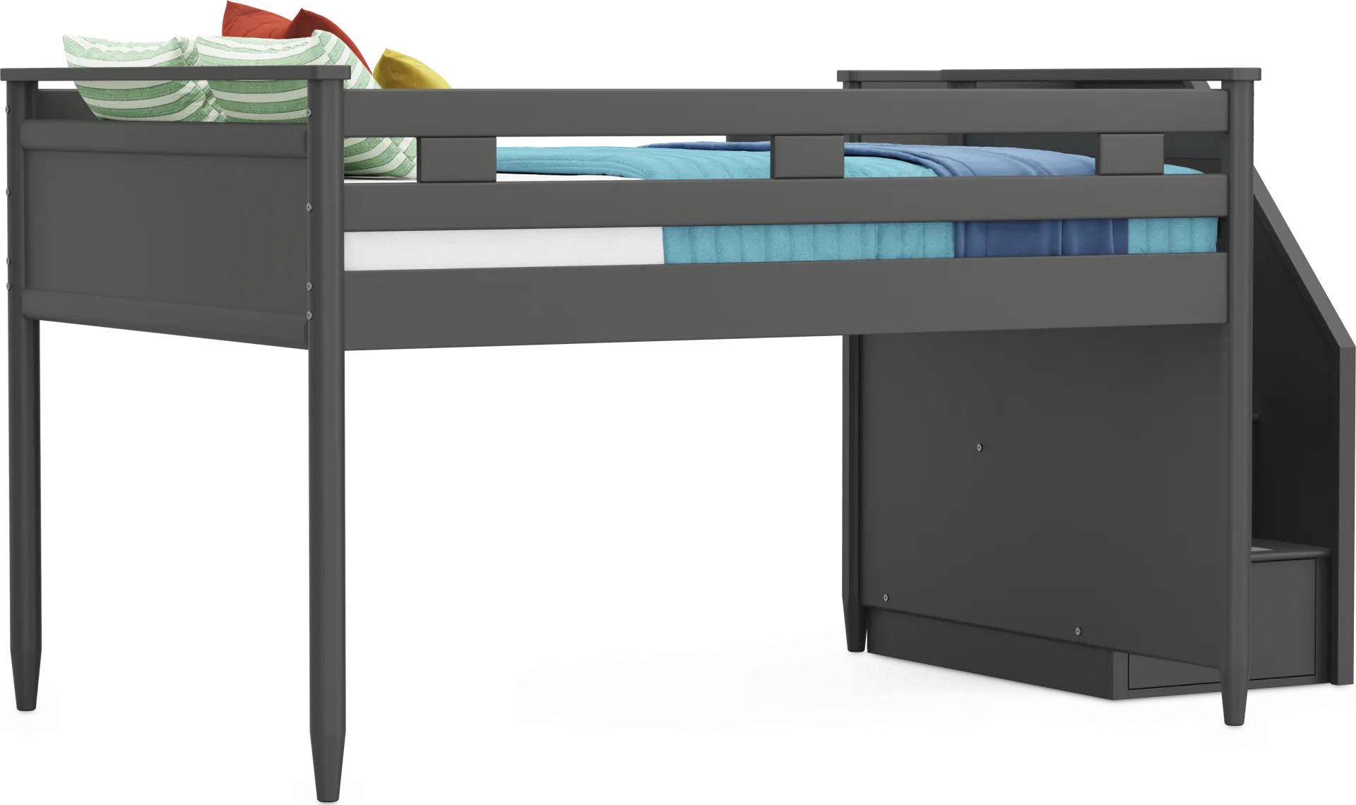Kids Modern Colors Iron Ore Full Step Loft - Image 1