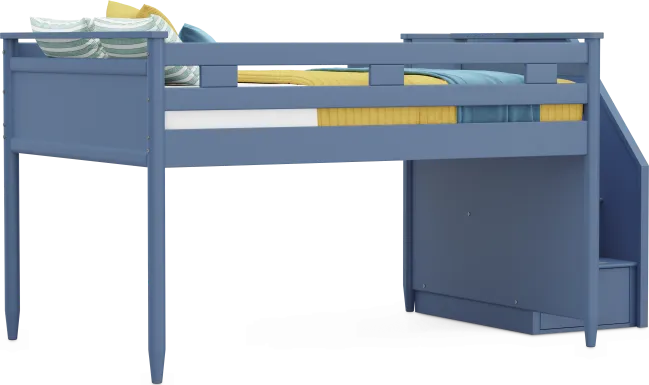 Kids Modern Colors Slate Blue Full Step Loft