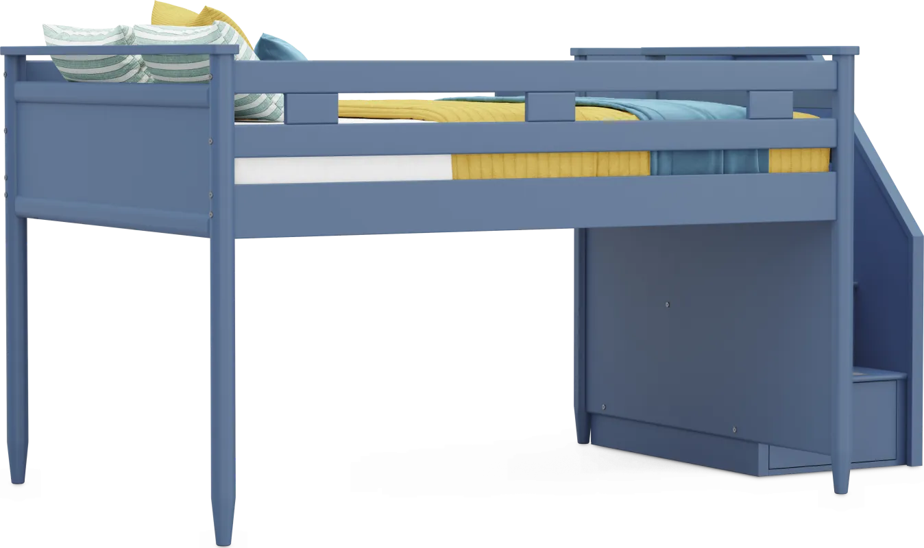 Kids Modern Colors Slate Blue Full Step Loft