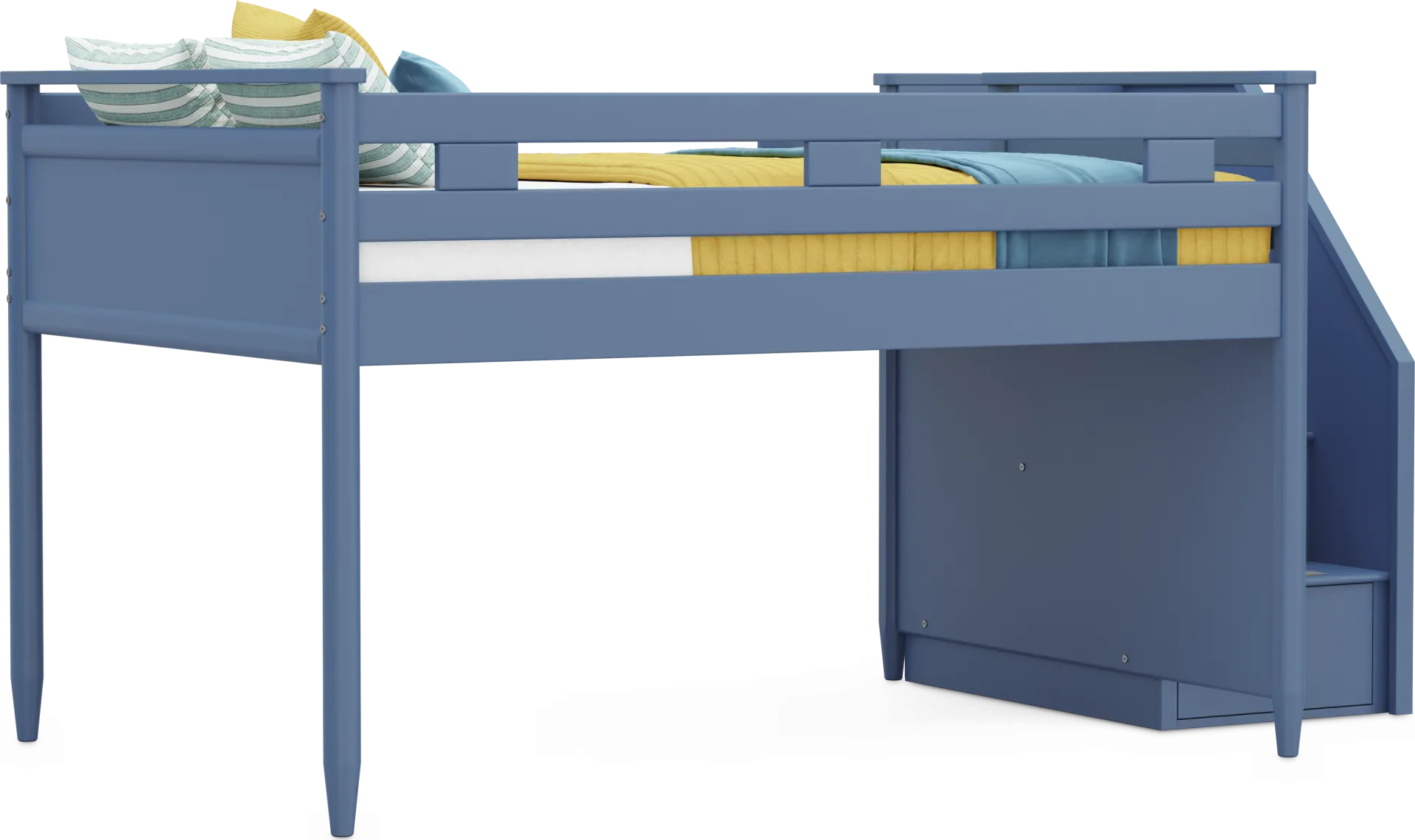 Kids Modern Colors Slate Blue Full Step Loft - Image 1