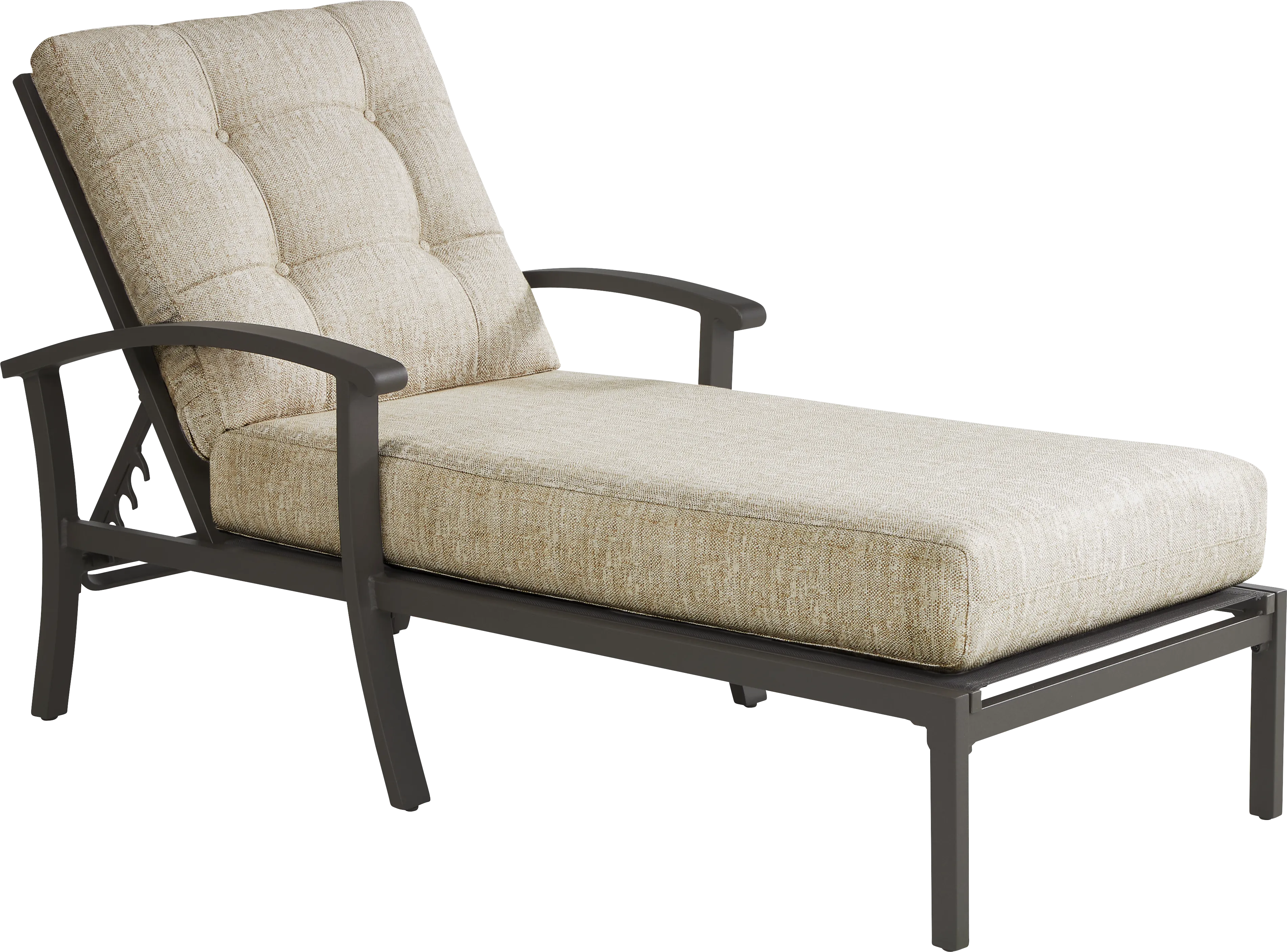 Lake Breeze Aged Bronze Outdoor Chaise with Wren Cushions - Thumbnail - Image 1