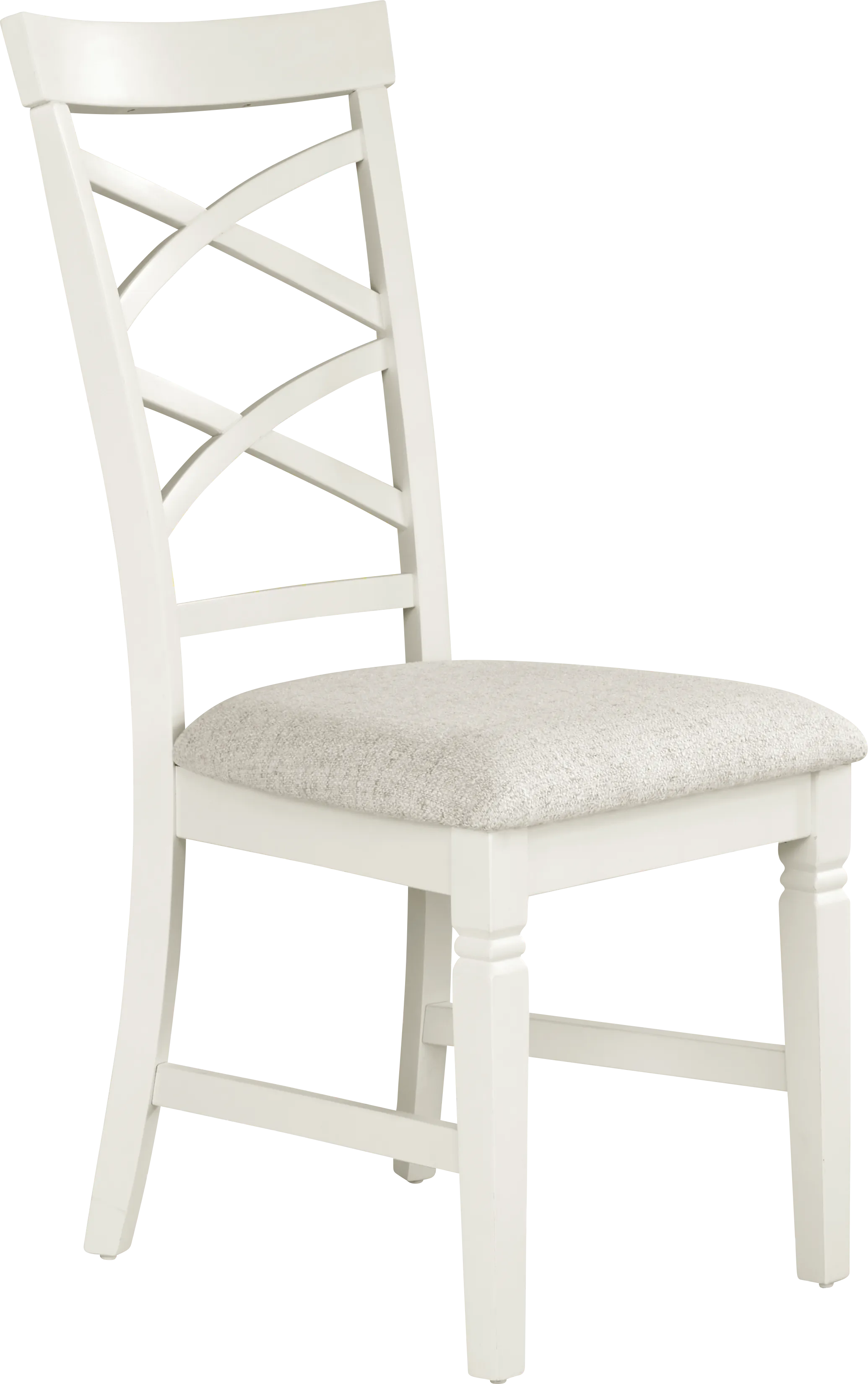 Winslow White 5 Pc Round Dining Room with X-Back Chairs - Thumbnail - Image 6