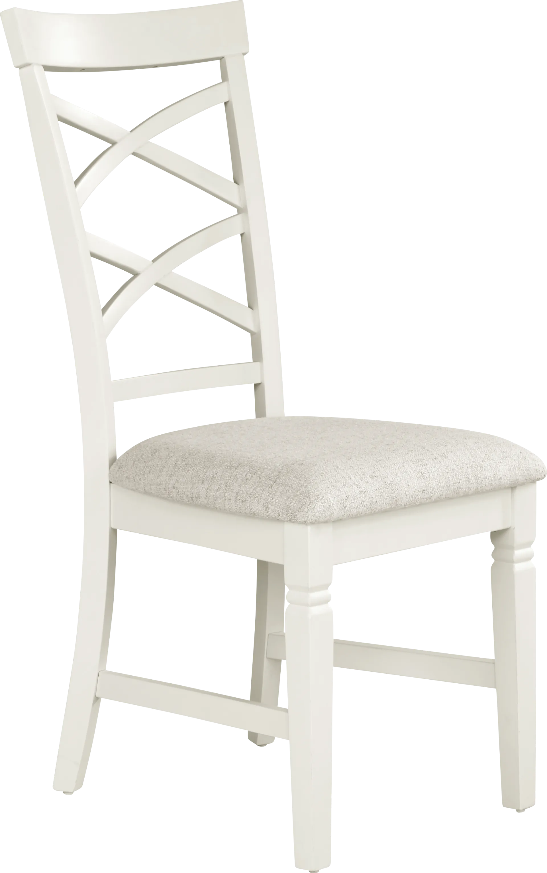 Winslow White 5 Pc Round Dining Room with X-Back Chairs - Image 6