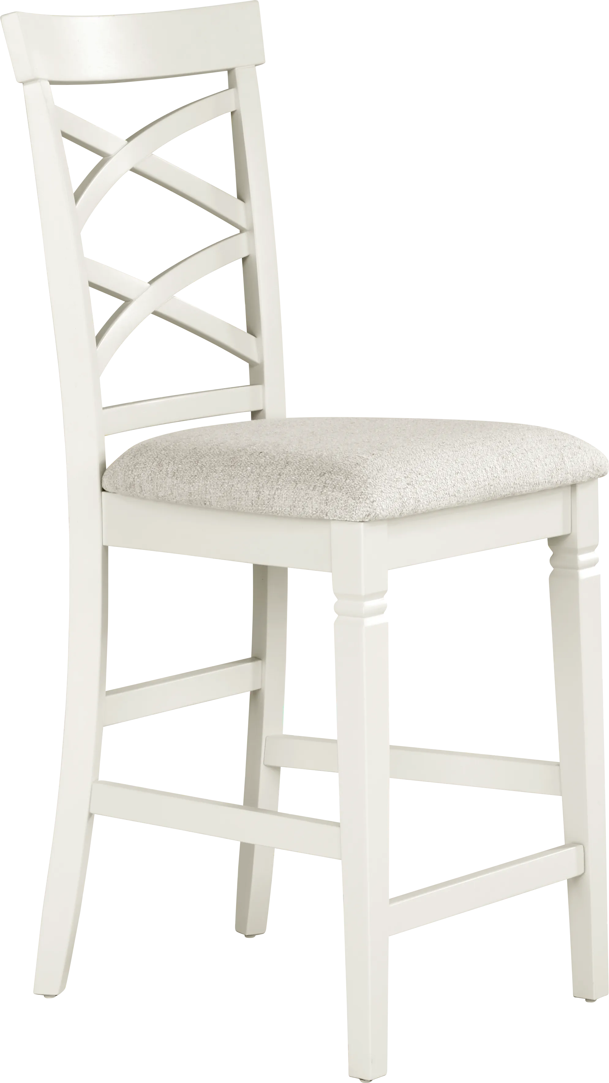 Winslow White 5 Pc Square Counter Height Dining Room with X-Back Stools - Thumbnail - Image 4