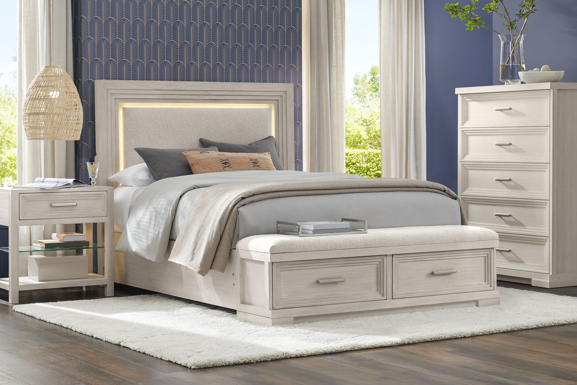 Royal Park Ivory 5 Pc King Storage Bedroom - Image 1