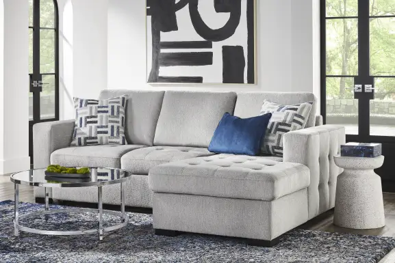 Geneva Gray 2 Pc Sleeper Sectional