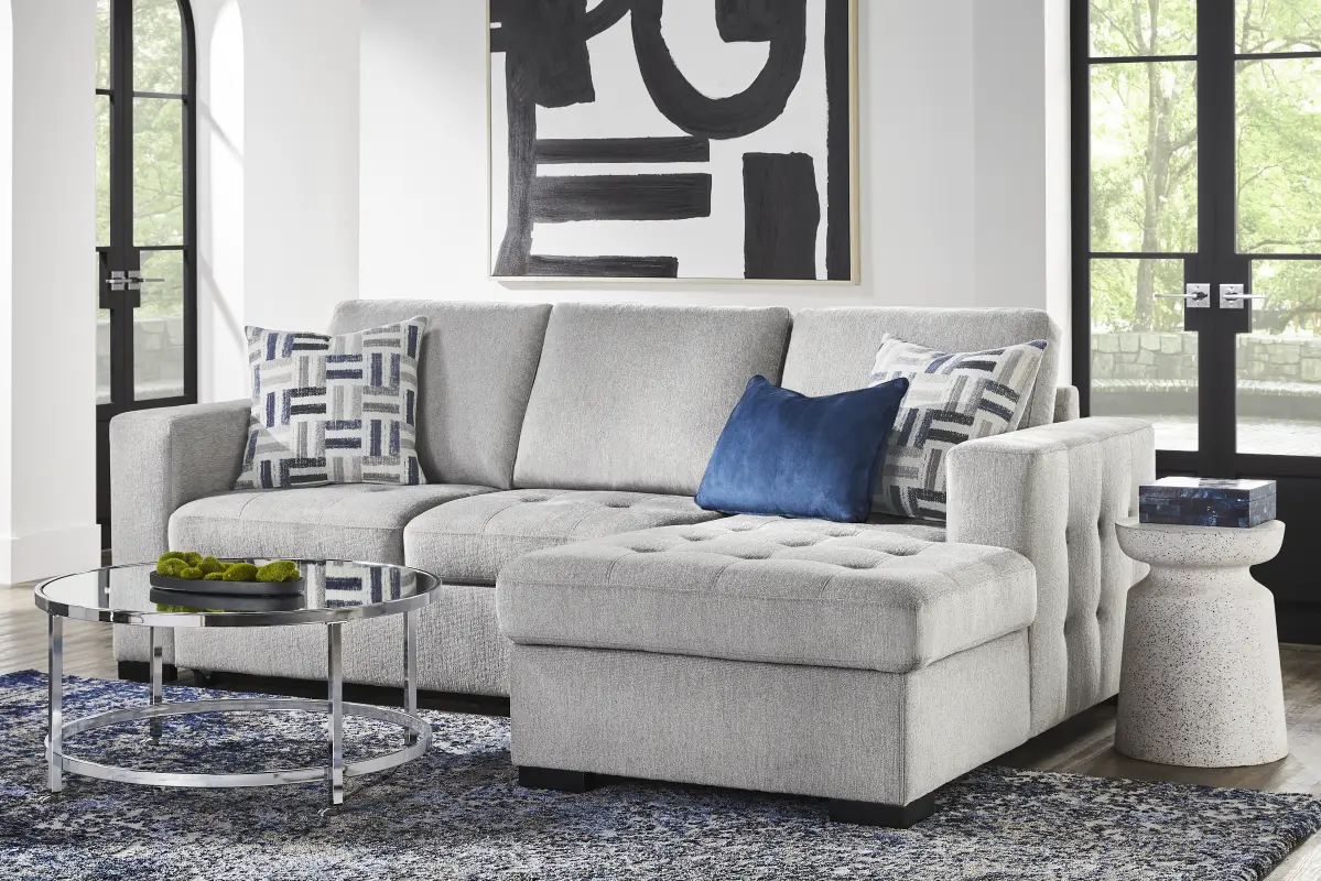 Geneva Gray 2 Pc Sleeper Sectional