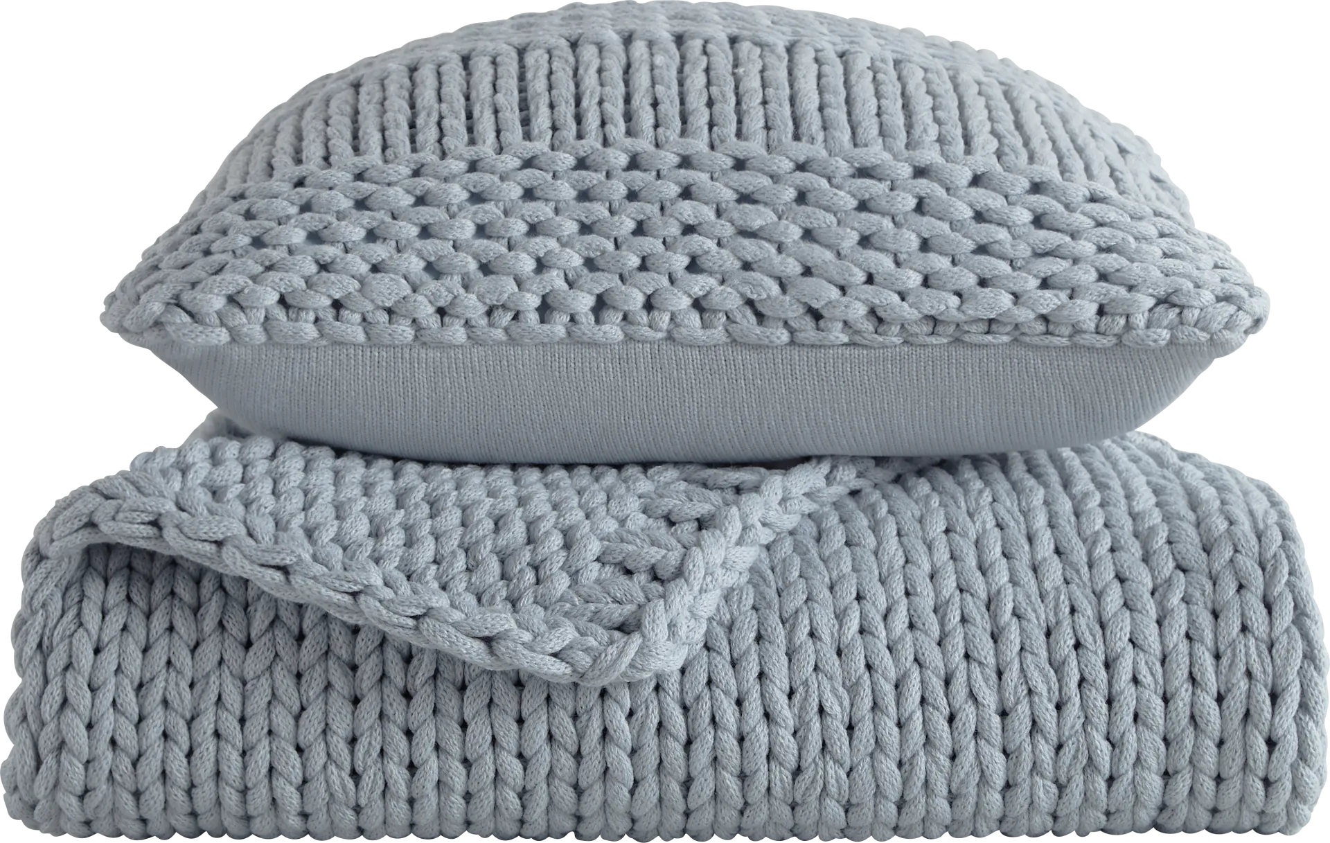 Goldriver Light Blue Throw Blanket Set - Image 1