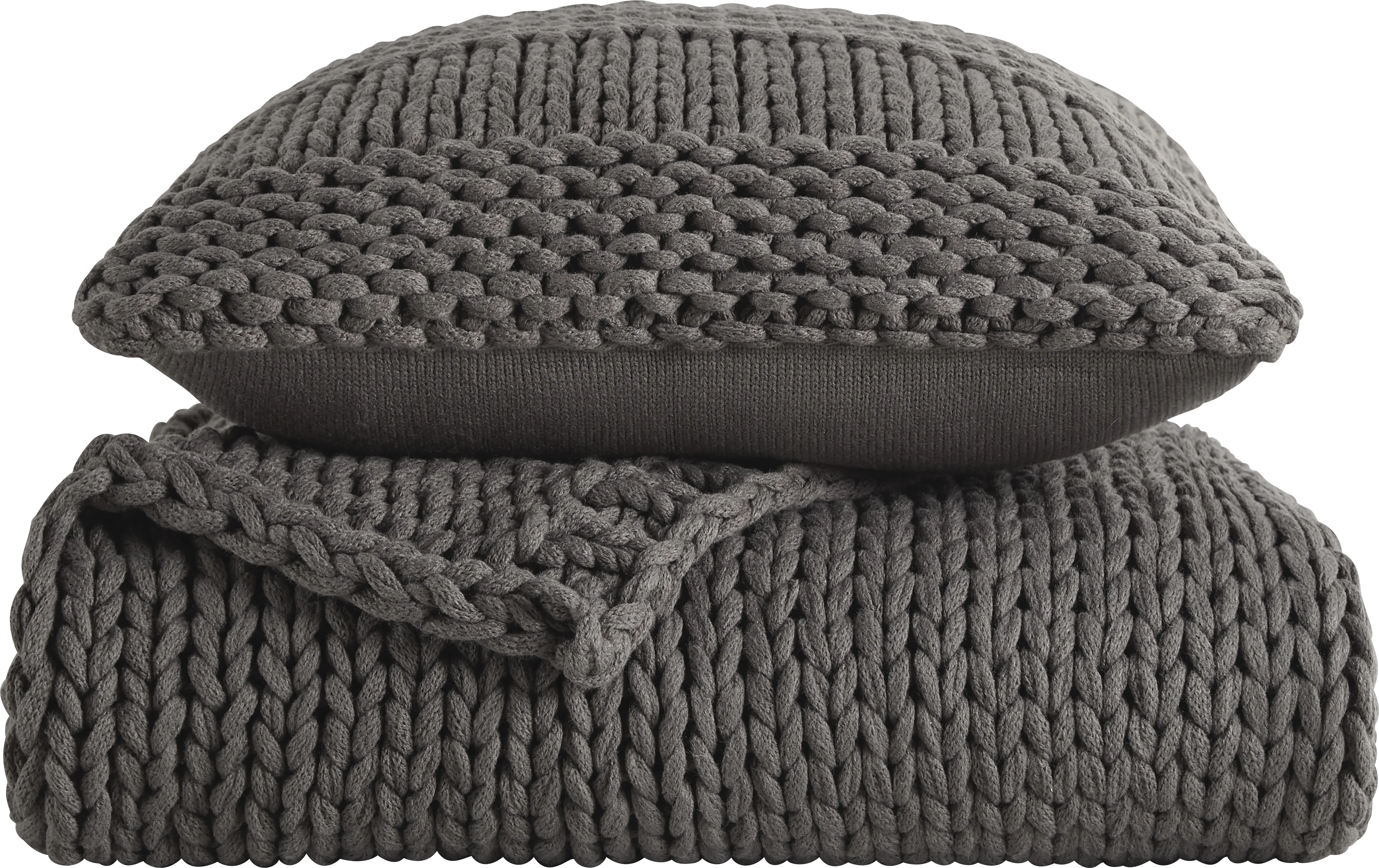 Goldriver Gray Throw Blanket Set - Thumbnail - Image 1
