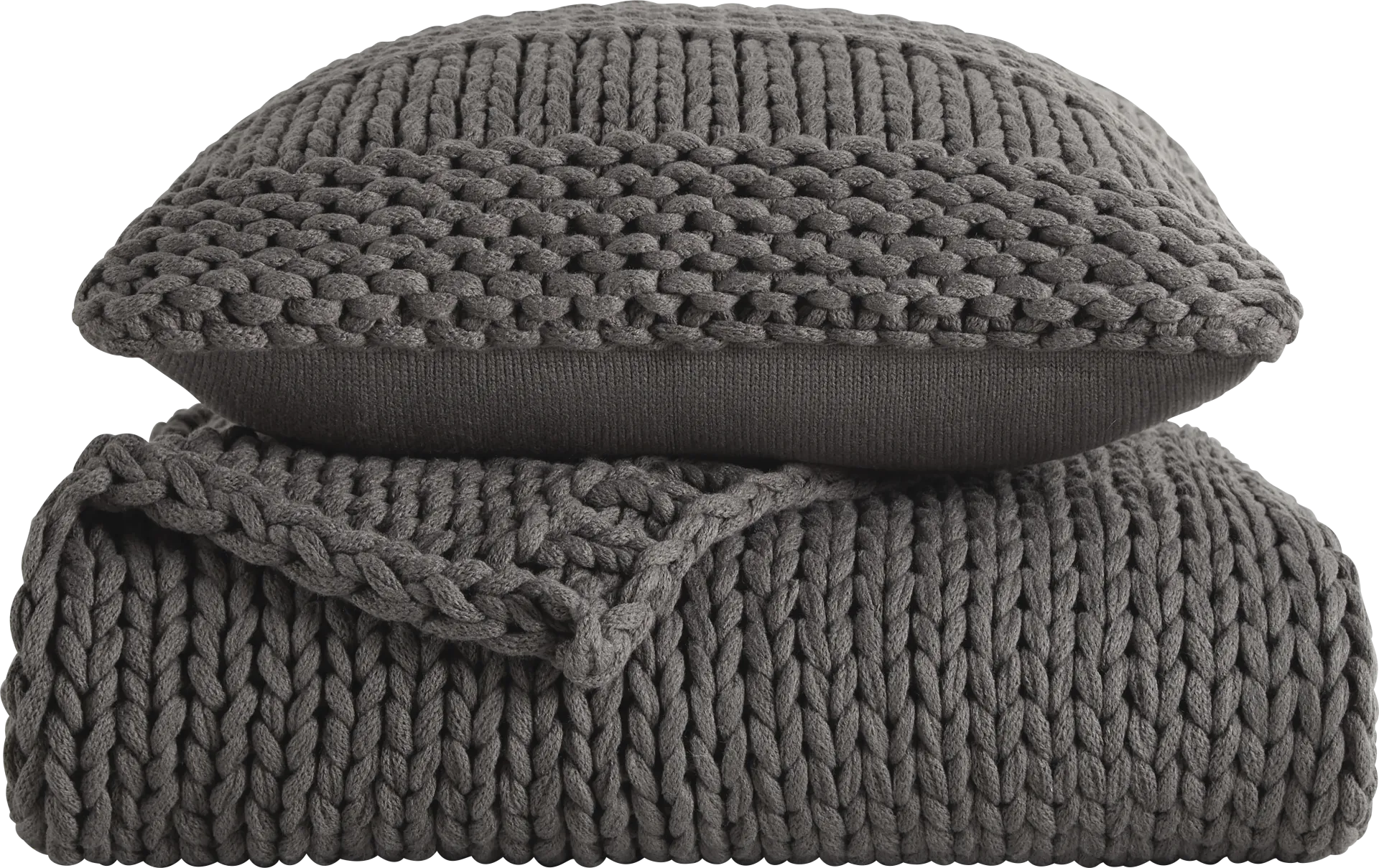 Goldriver Gray Throw Blanket Set - Image 1