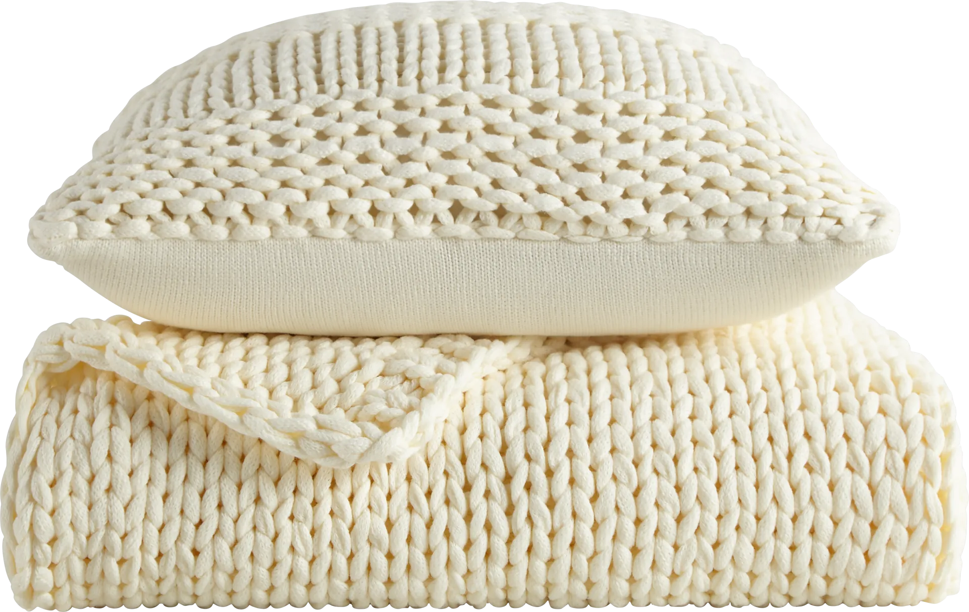 Goldriver Ivory Throw Blanket Set - Image 1