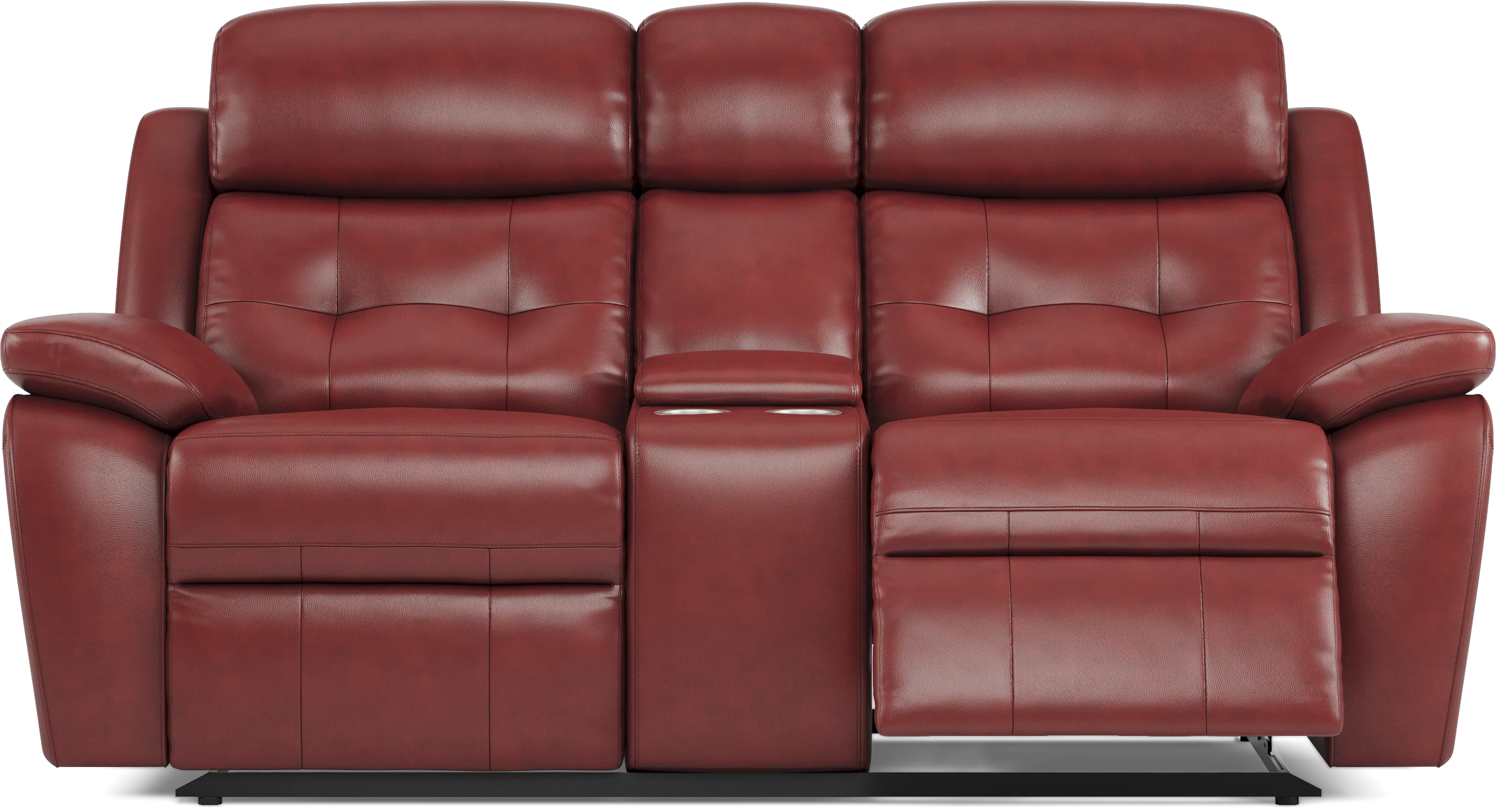Antonin Red Leather Non-Power Reclining Loveseat | Rooms to Go