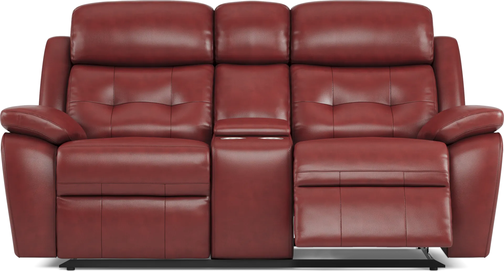 Antonin Red Leather Reclining Console Loveseat - Image 1