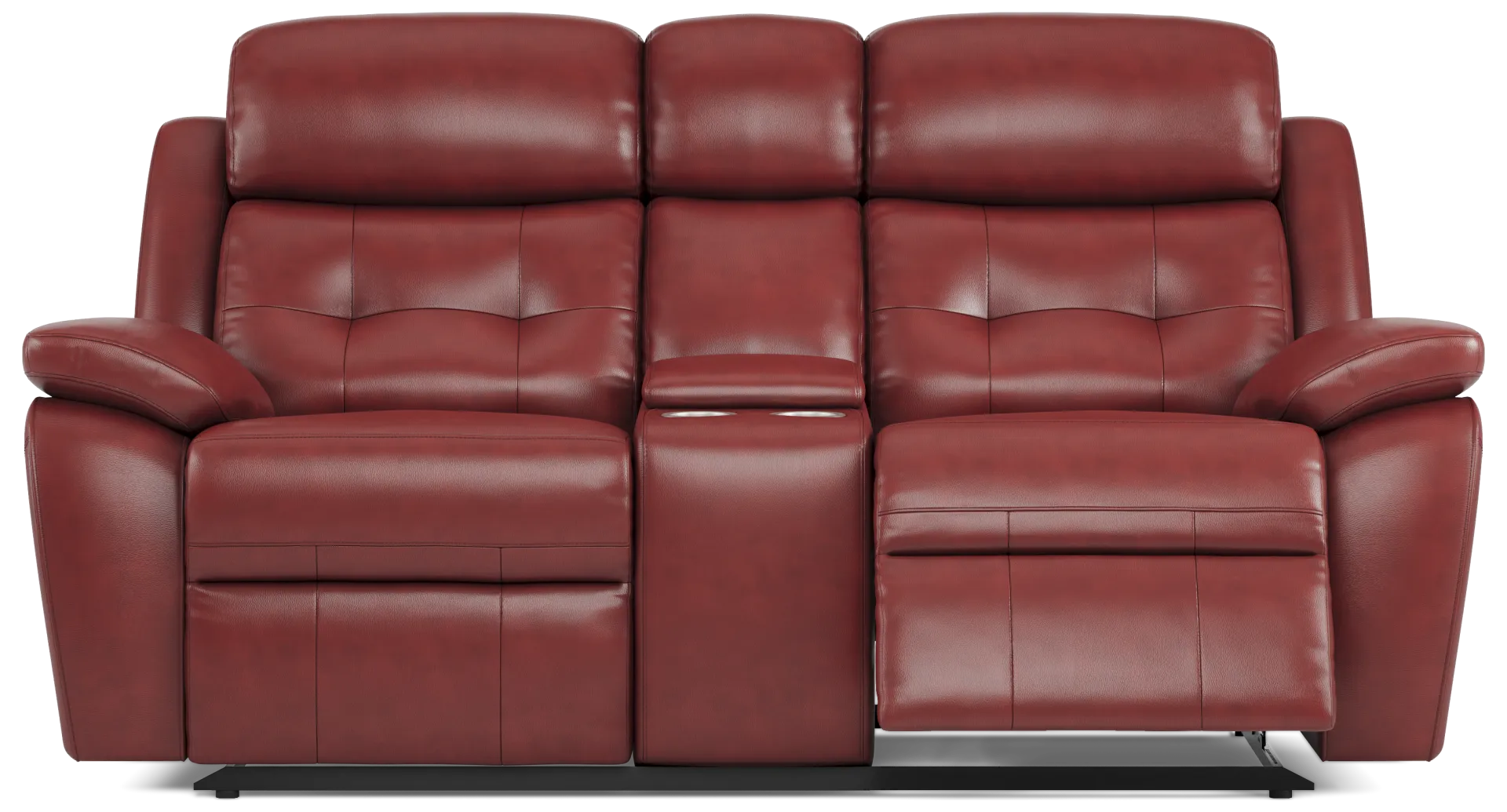 red reclining console loveseat