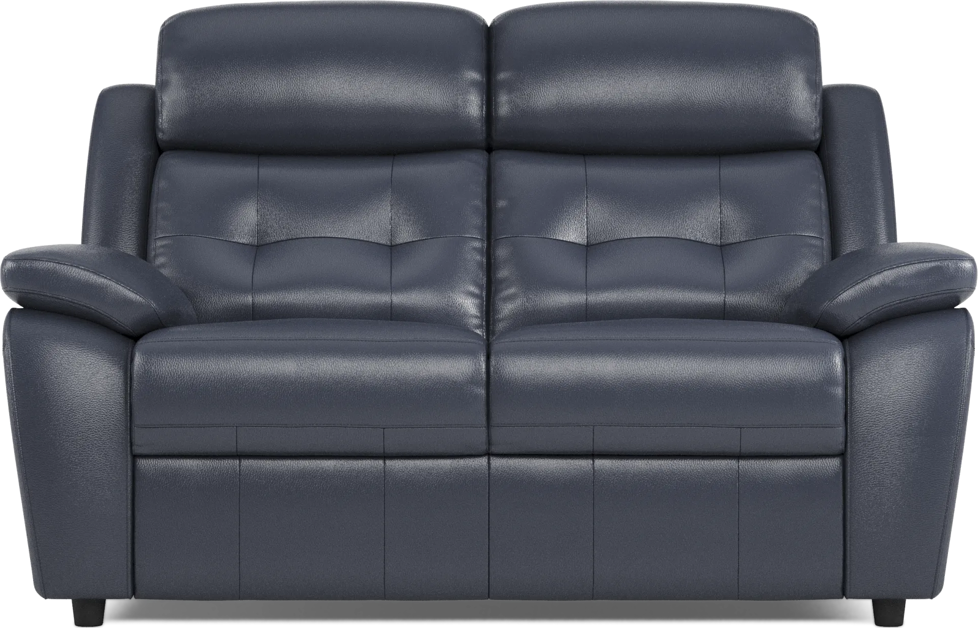 Antonin Blue Leather Loveseat - Image 2