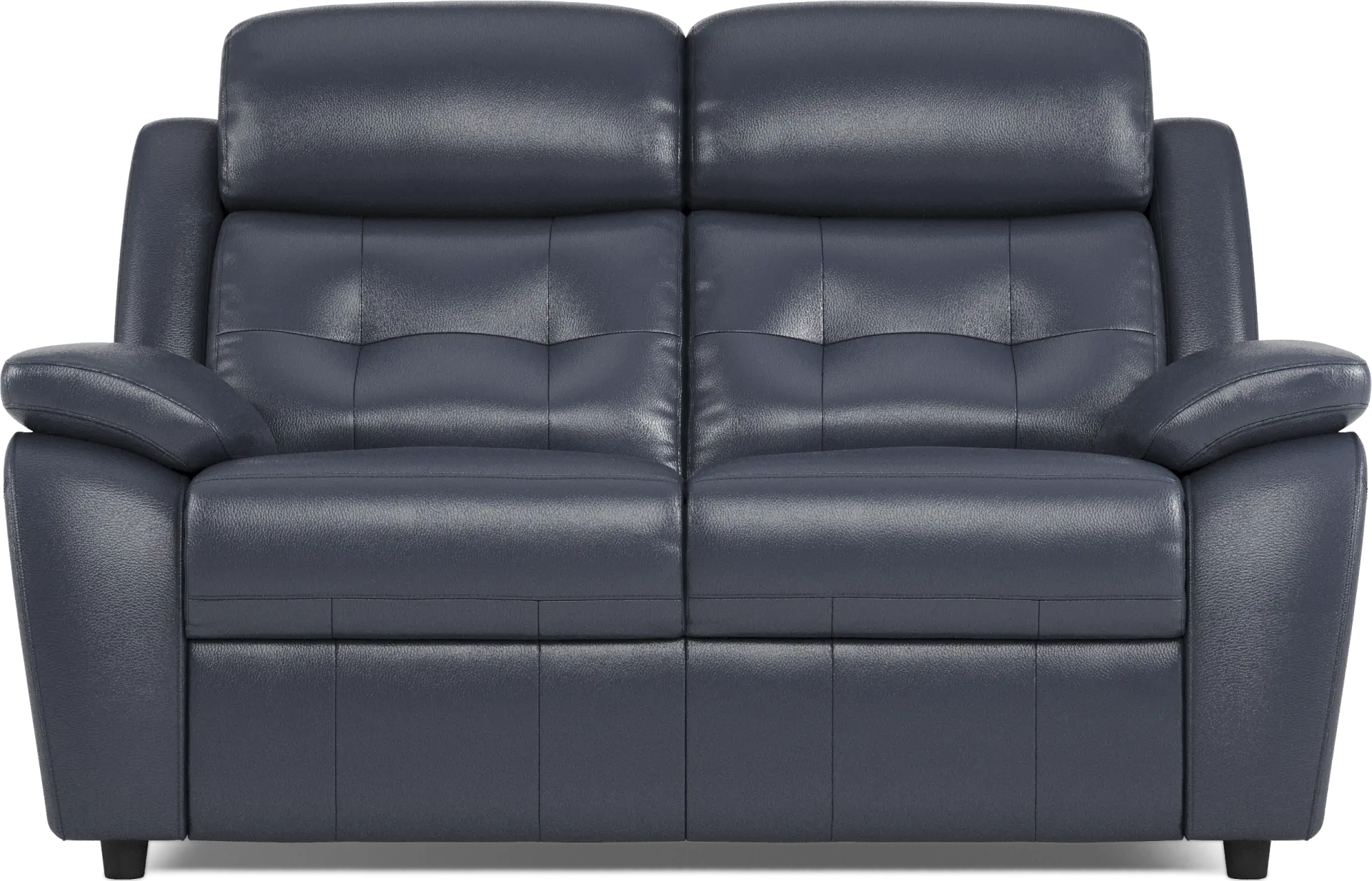 Antonin Blue Leather Loveseat