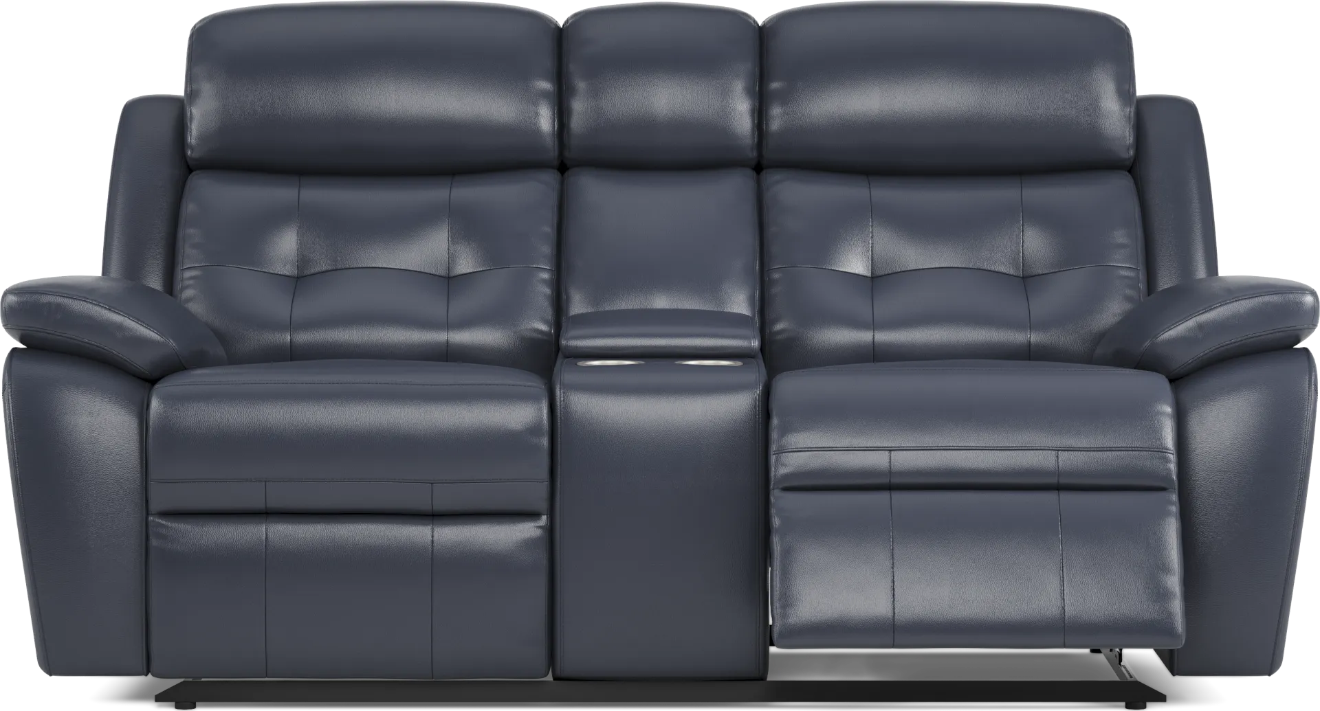Antonin Blue Leather 7 Pc Reclining Living Room - Image 5