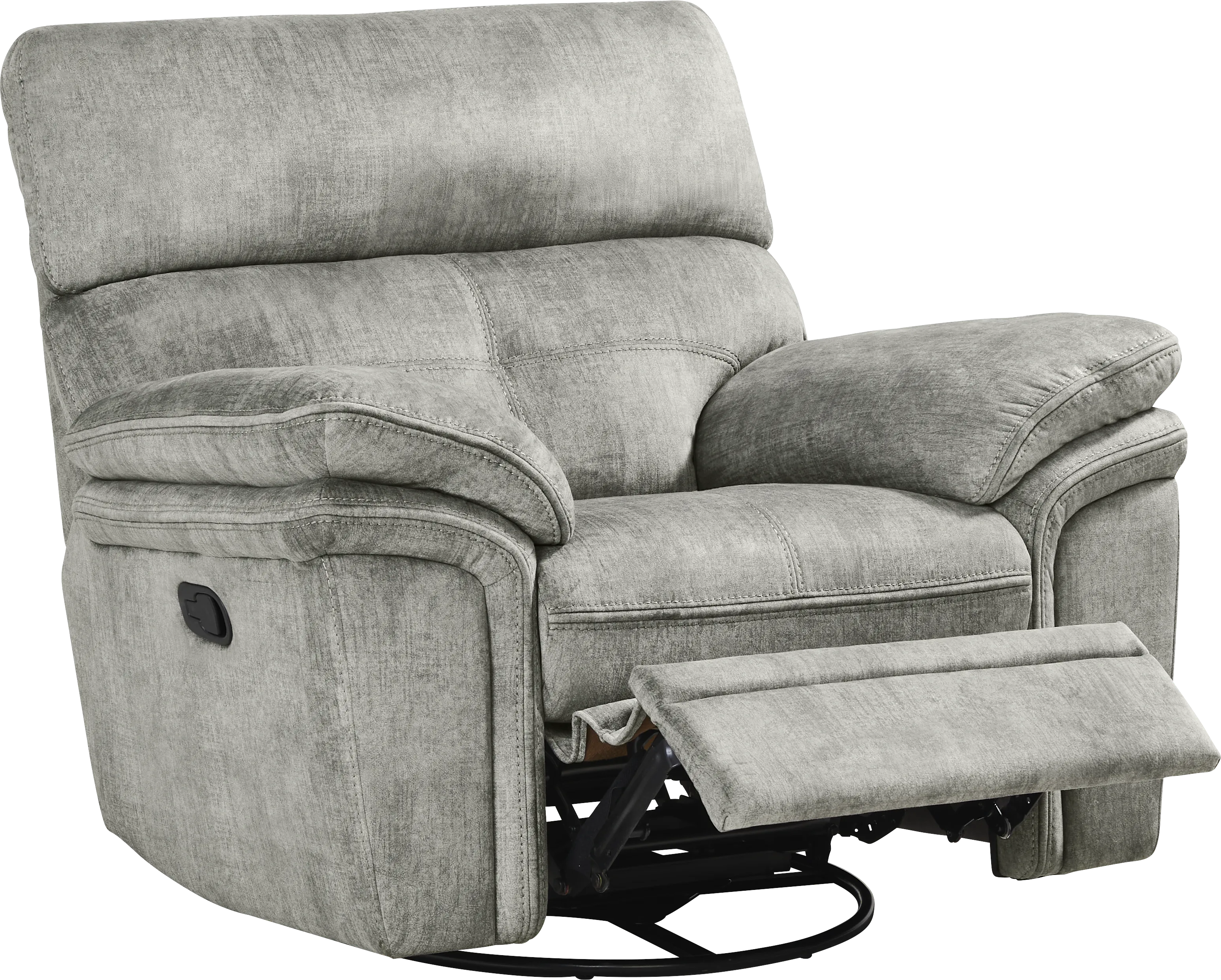Cashton Heights Gray Swivel Recliner - Thumbnail - Image 1