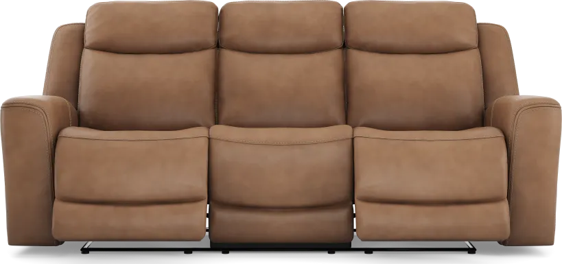 Davidson Caramel Leather Dual Power Reclining Sofa