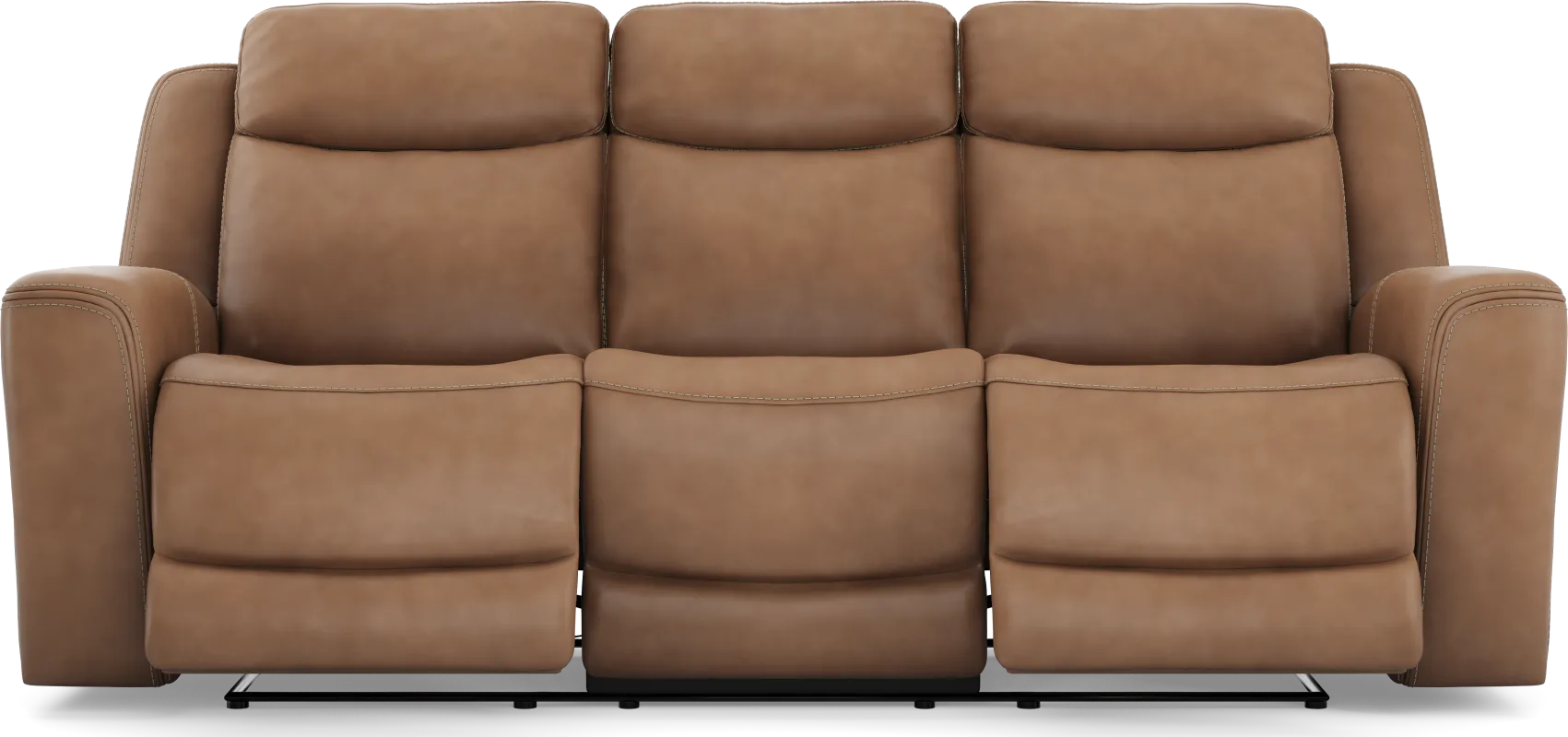 Davidson Caramel Leather Dual Power Reclining Sofa