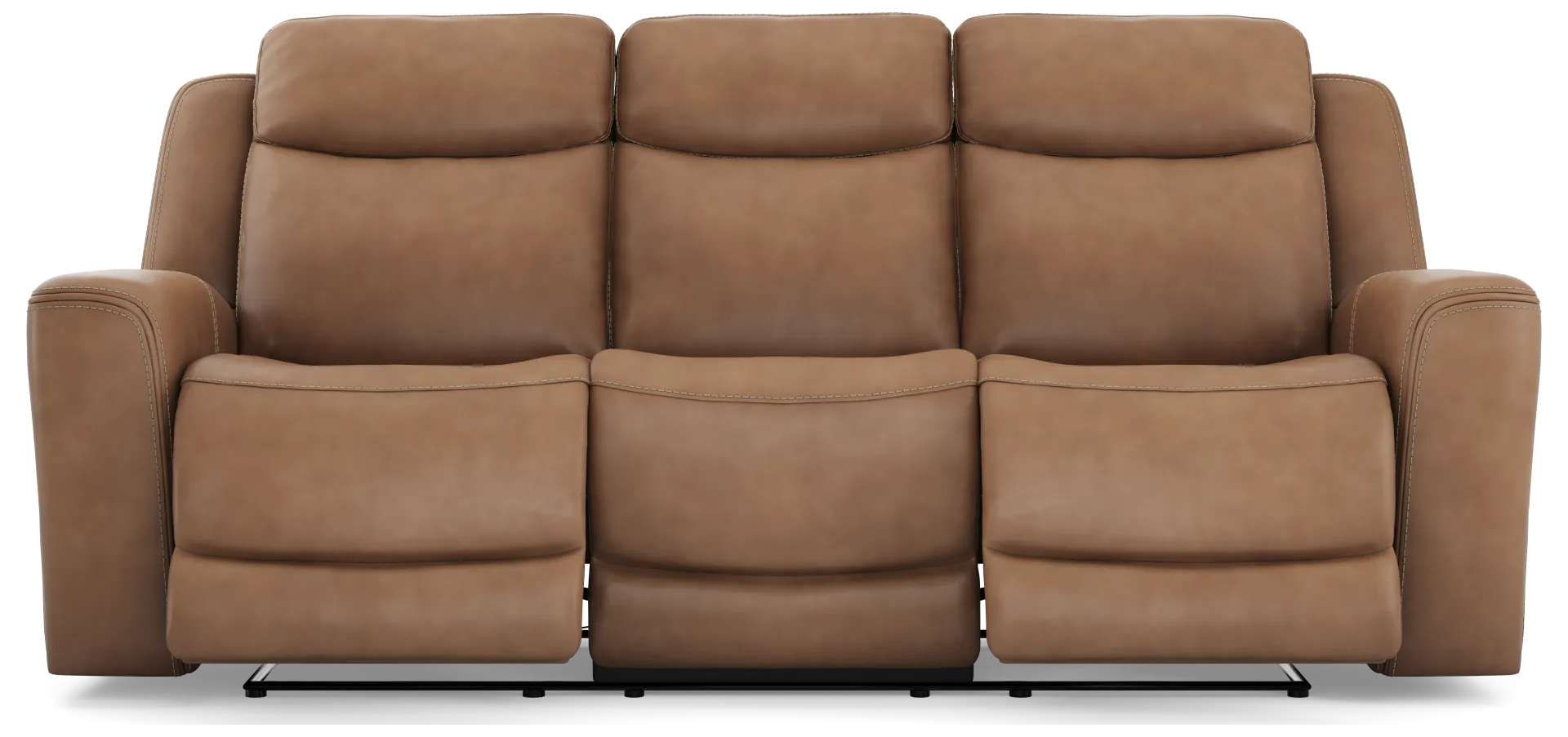caramel dual power reclining sofa
