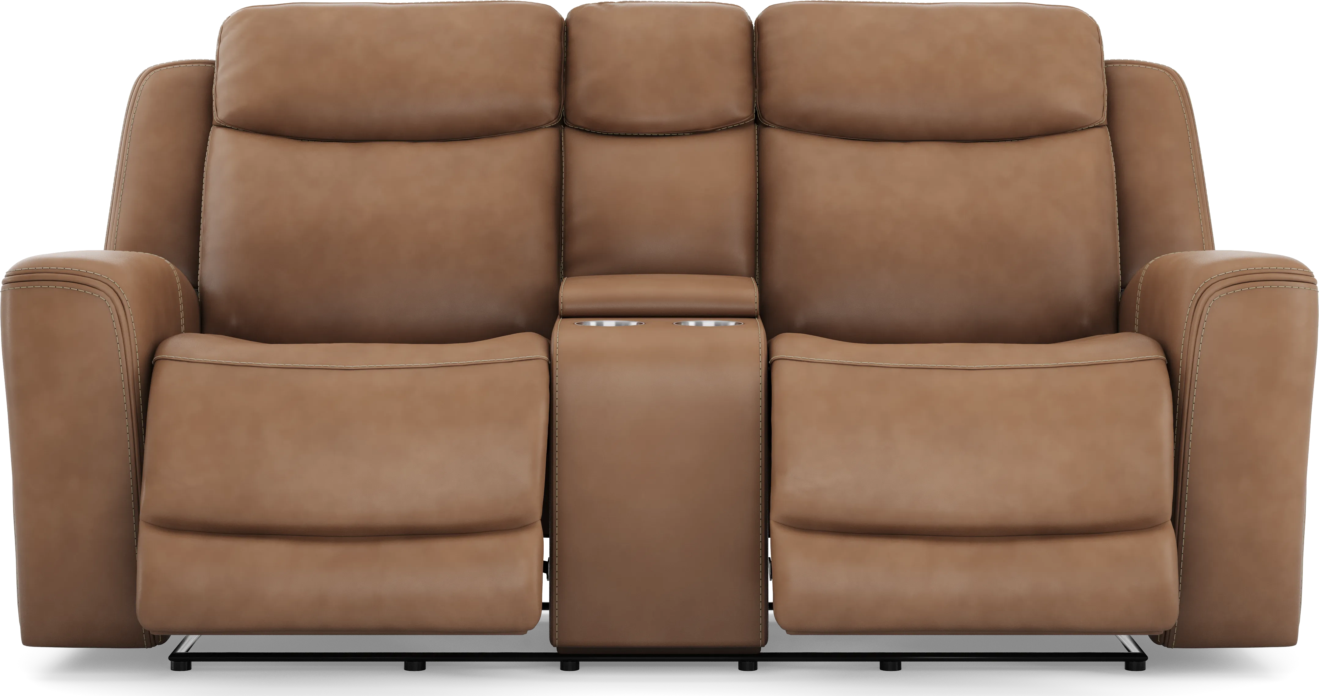 Davidson Caramel Leather 7 Pc Dual Power Reclining Living Room - Thumbnail - Image 10
