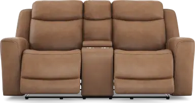 dual power reclining console loveseat