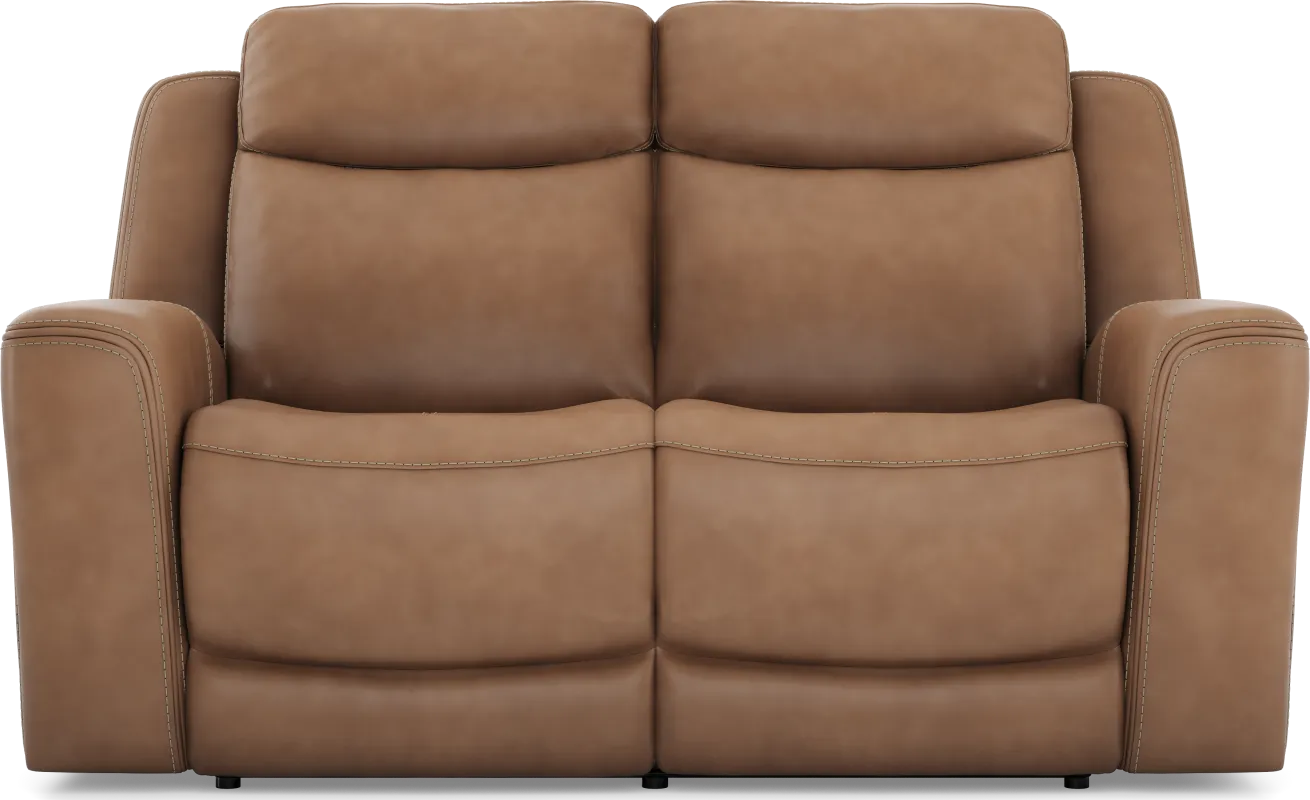 Davidson Caramel Leather Loveseat