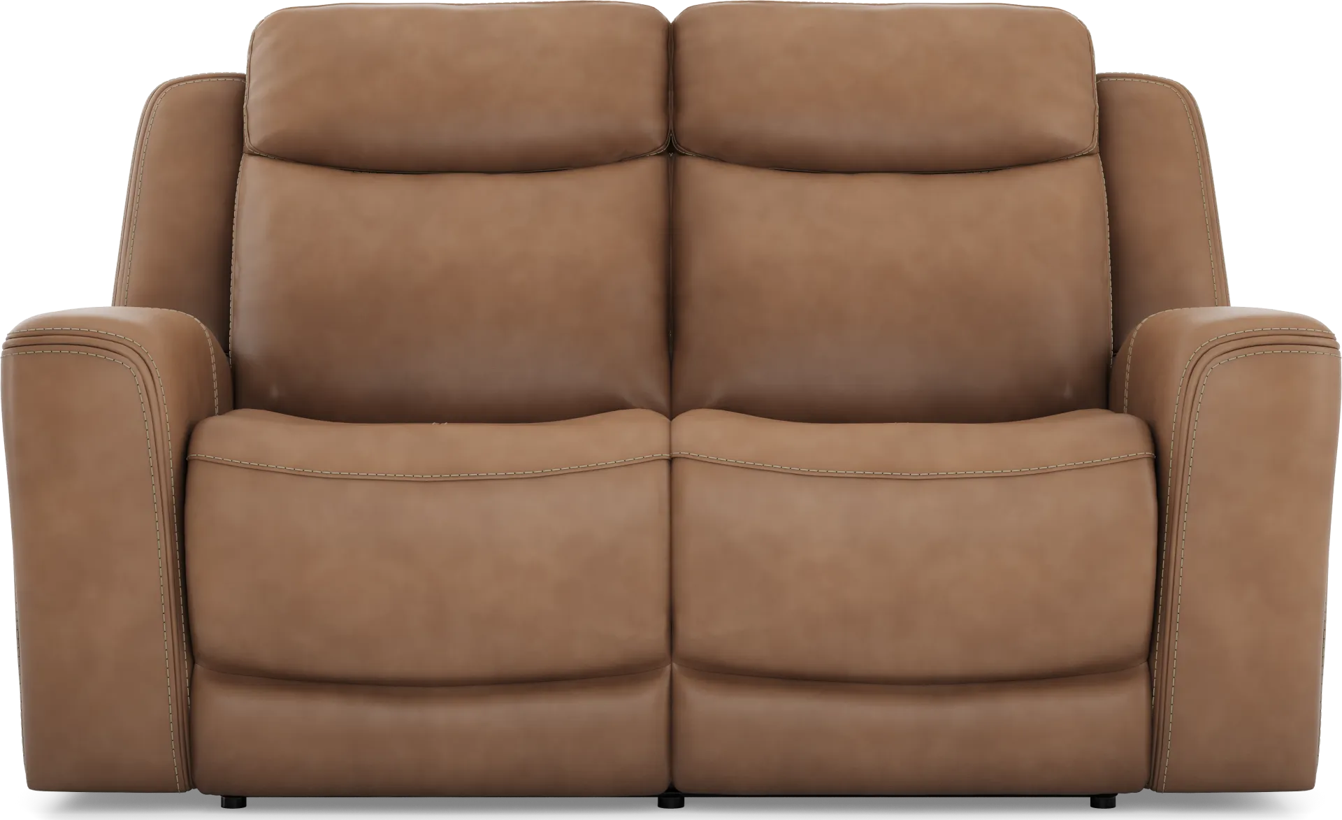 Davidson Caramel Leather Loveseat - Image 1