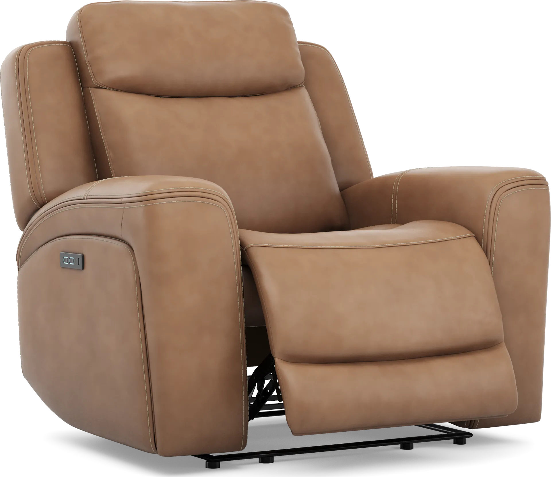 Davidson Caramel Leather Dual Power Recliner - Image 1