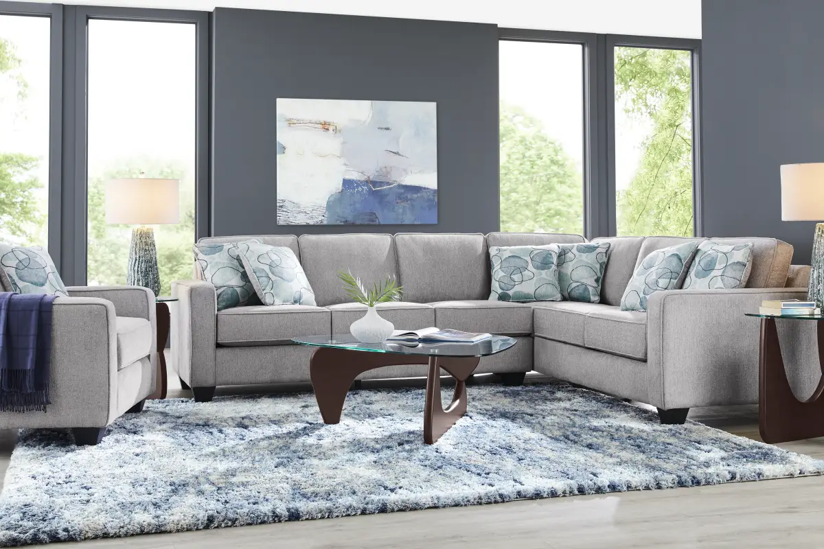 Alanis Bay Gray 2 Pc Gel Foam Sleeper Sectional