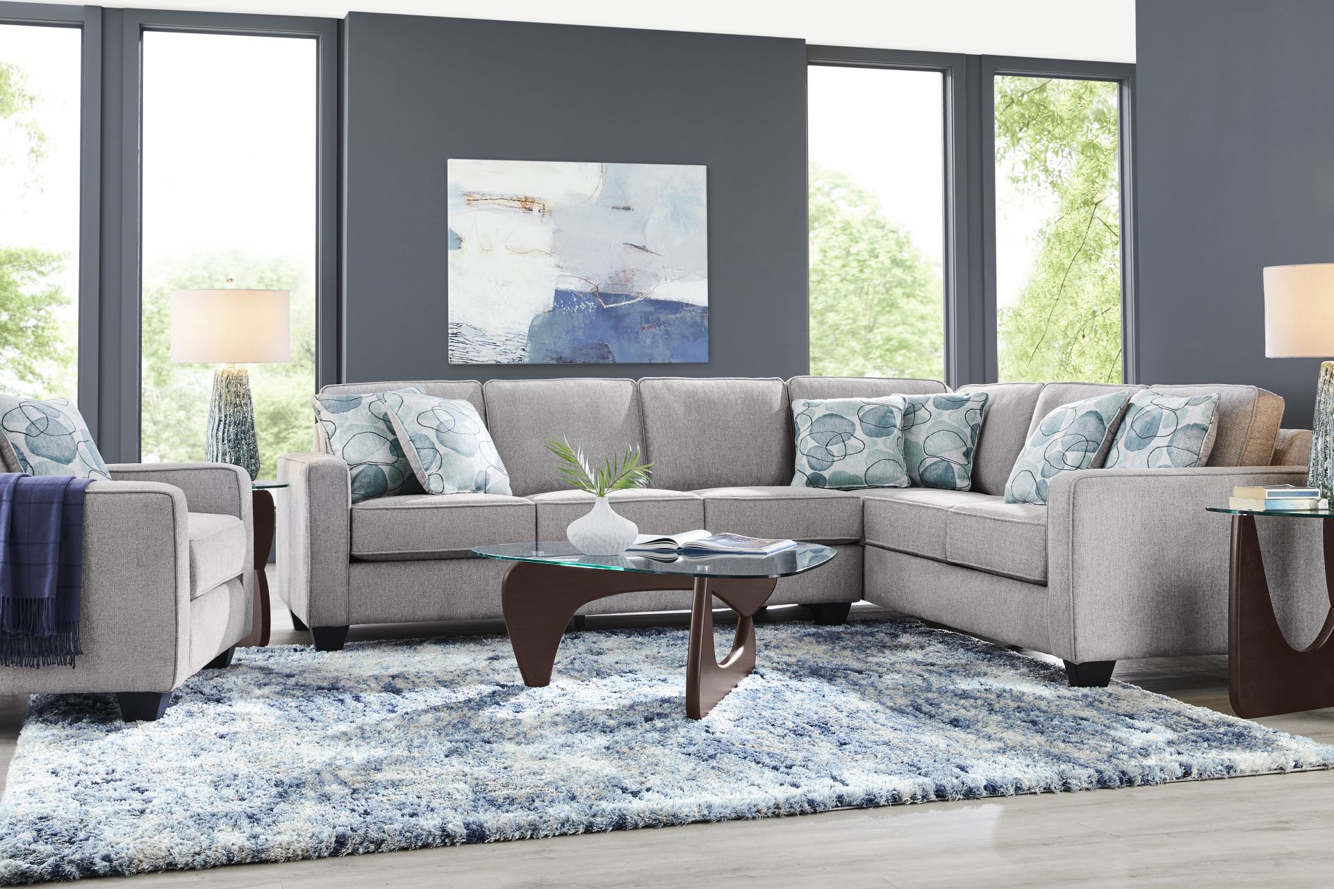 Alanis Bay Gray 2 Pc Sleeper Sectional - Image 2